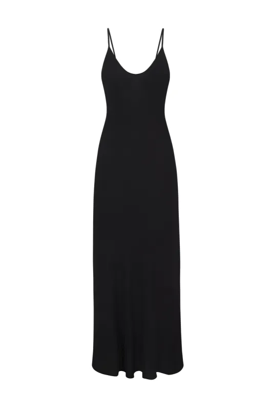 Harlow Bias Cut Slip Dress in Textured Cupro Blend sold by Anemos