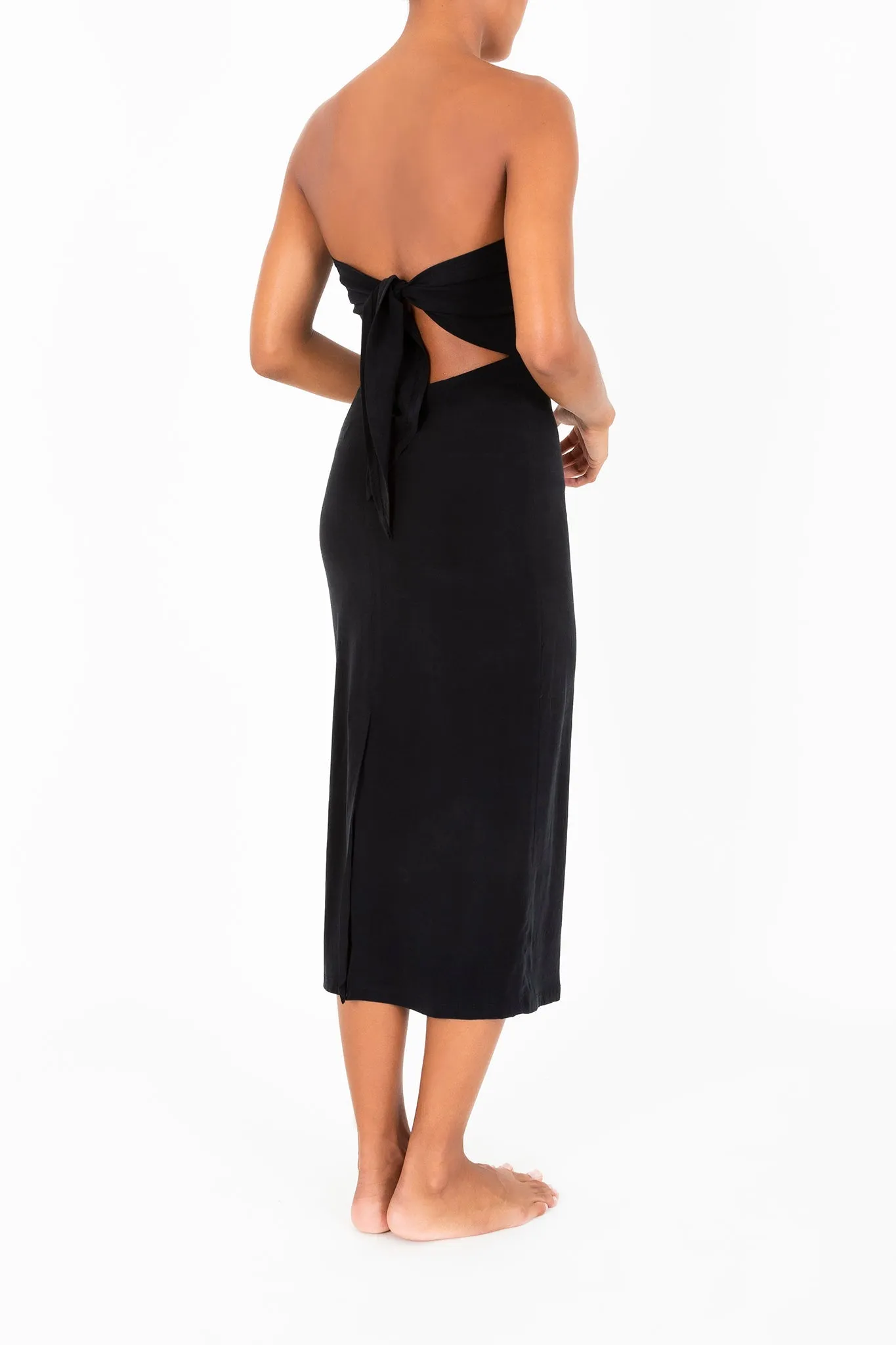 Strapless Tie Back Dress in Stretch Cupro sold by Anemos product image thumbnail 4