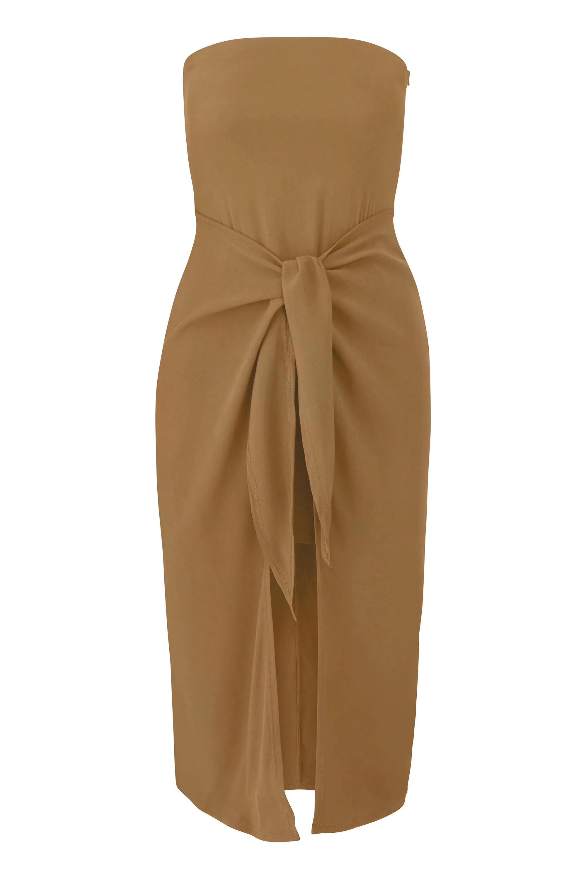 Strapless D.K. Midi Wrap Dress in Stretch Cupro sold by Anemos product image thumbnail 4
