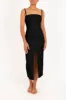 Front Slit Skirt in Stretch Linen sold by Anemos