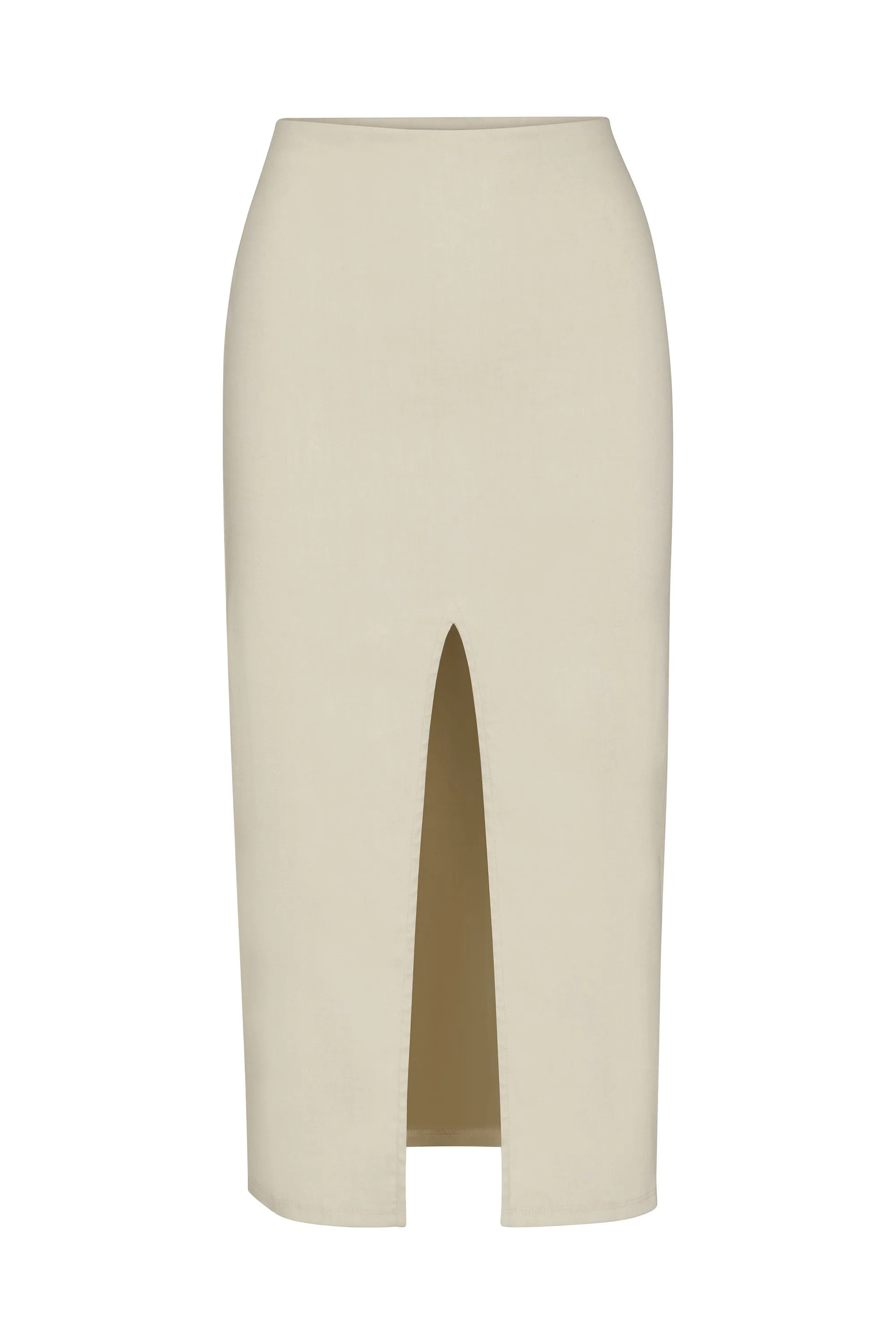 Front Slit Skirt in Stretch Linen sold by Anemos product image thumbnail 4