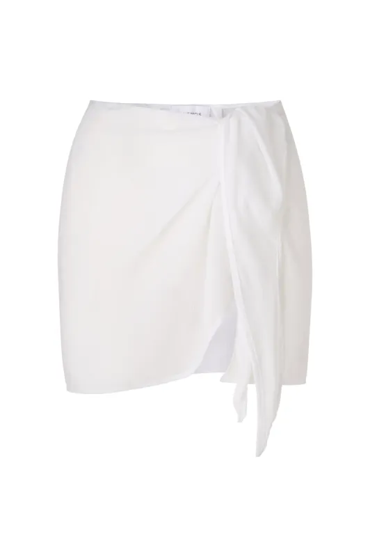 Wrap Mini Skirt in Sheer Yoryu Crinkle sold by Anemos