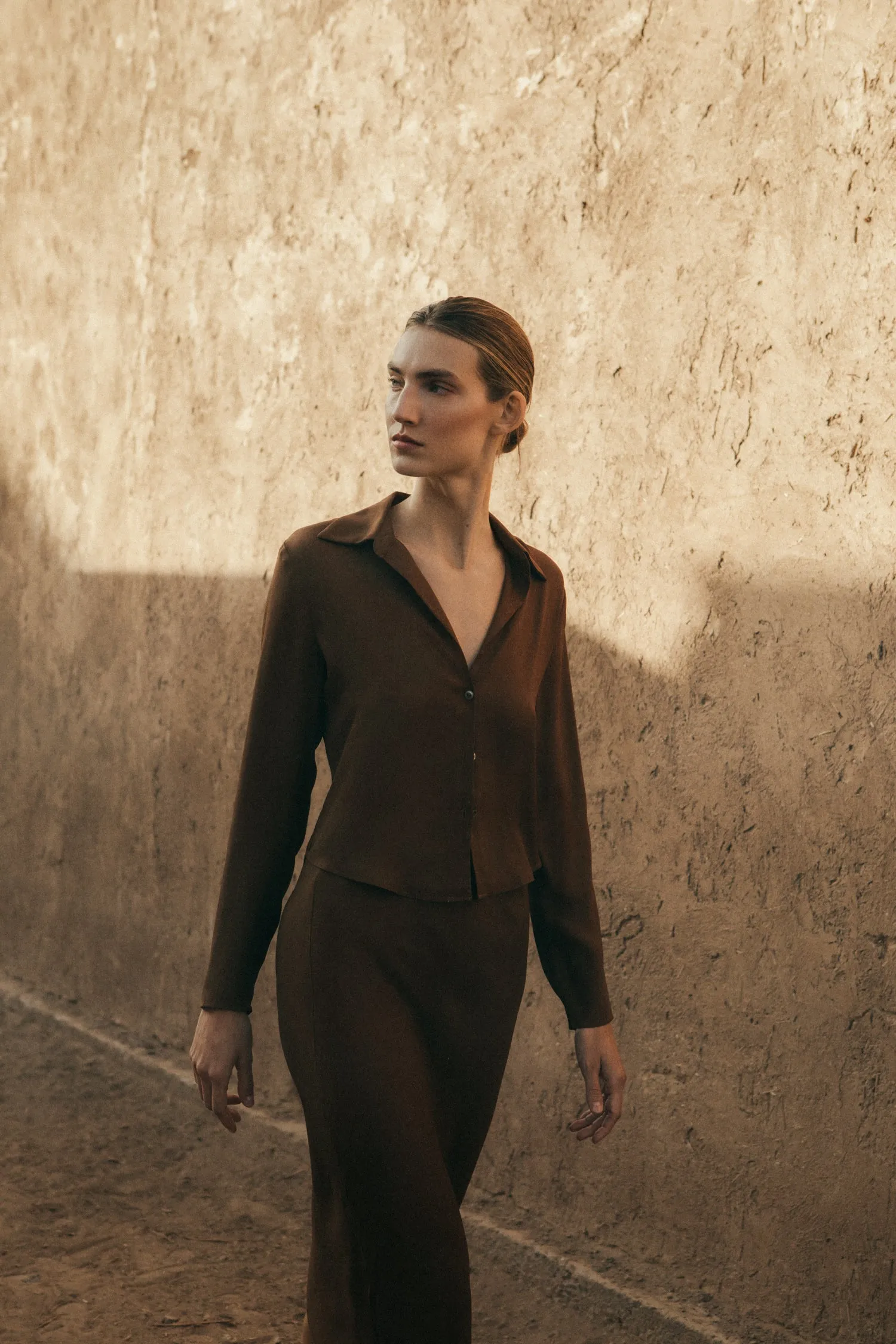 Rey Bias-Cut Skirt in Matte Crepe sold by Anemos product image thumbnail 2