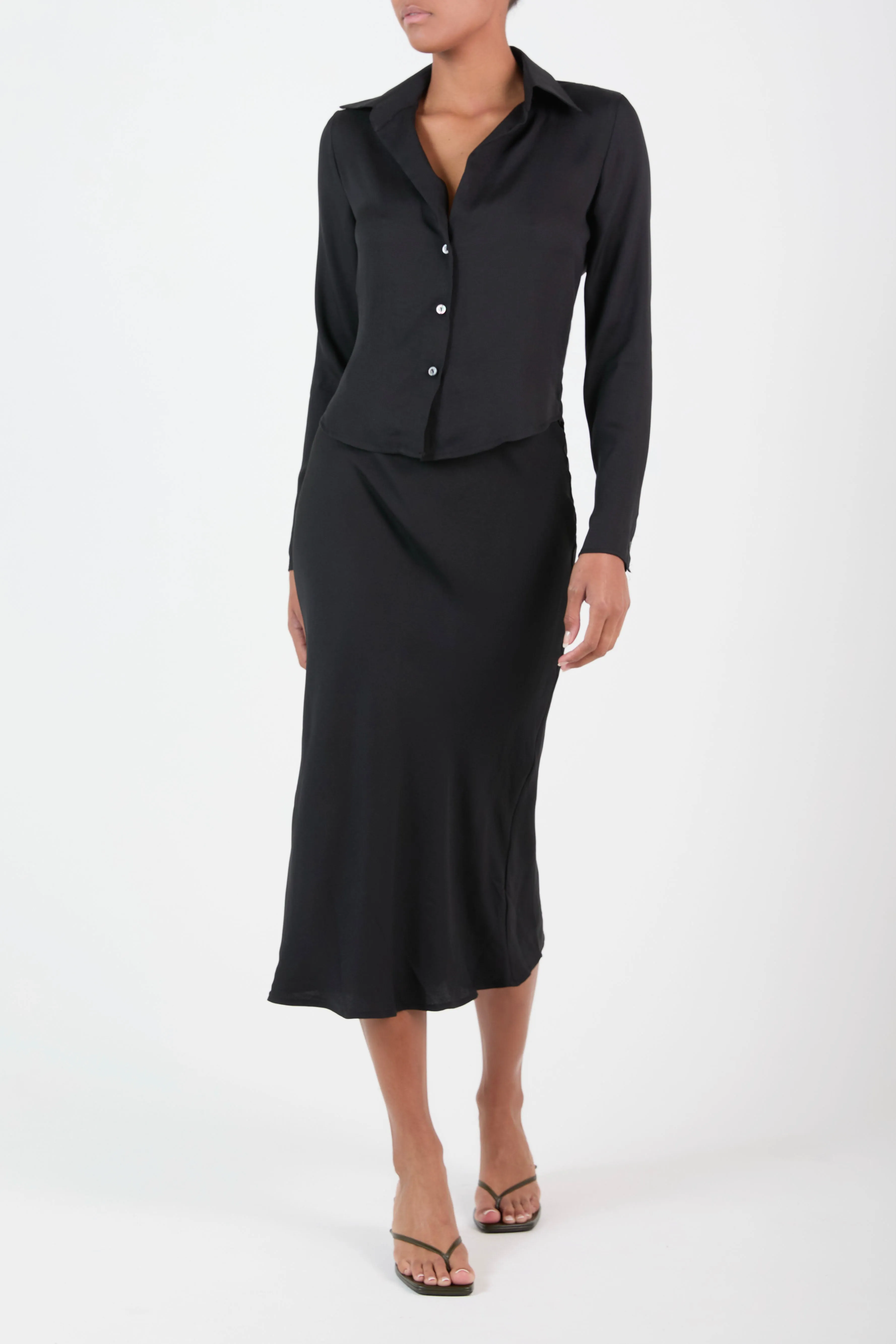 Rey Bias-Cut Skirt in Matte Crepe sold by Anemos product image thumbnail 3