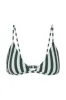 Classic Triangle Bikini Top in Green Vertical Stripes sold by Anemos