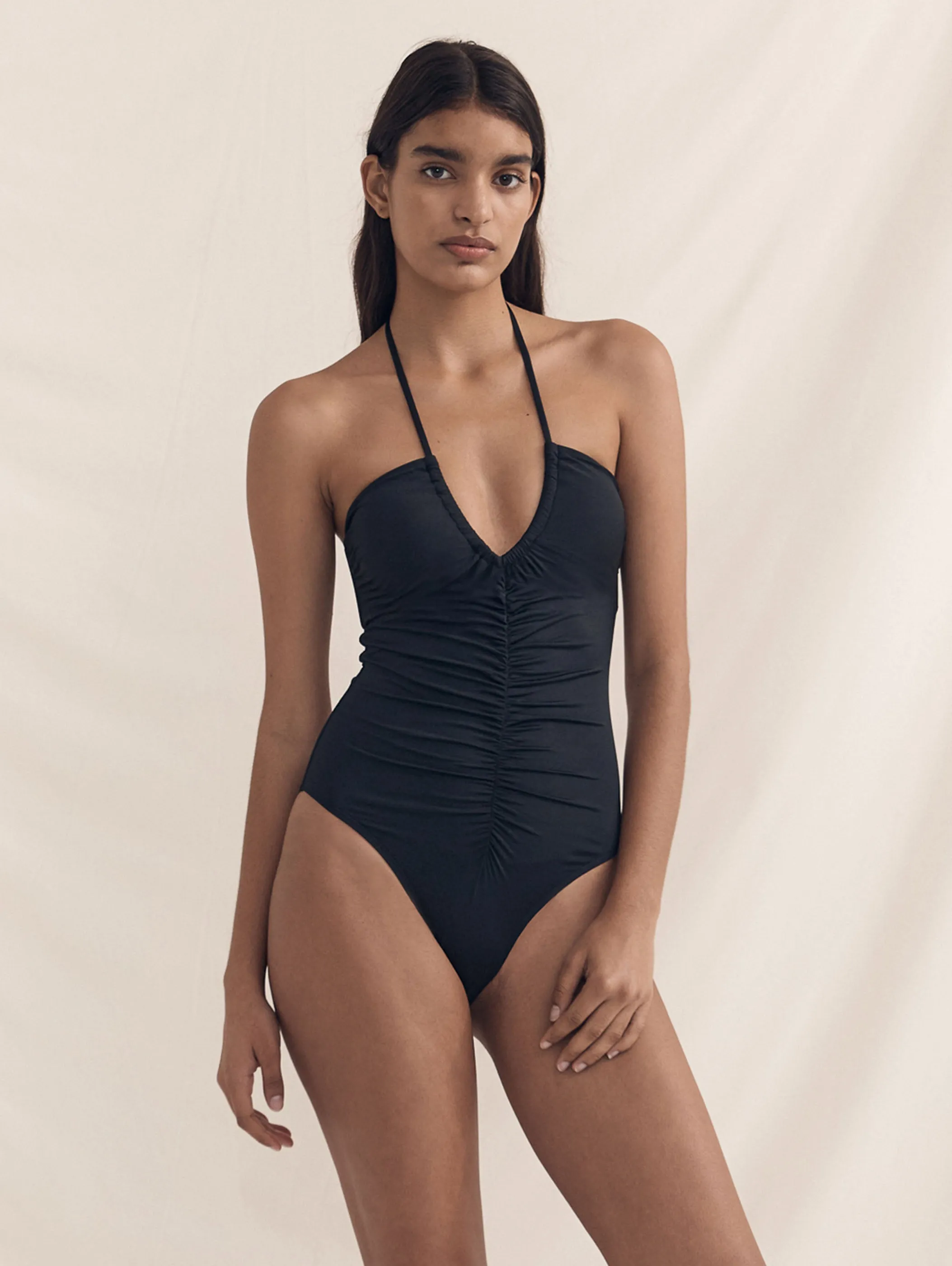 Ruched Vacation One Piece sold by Peony