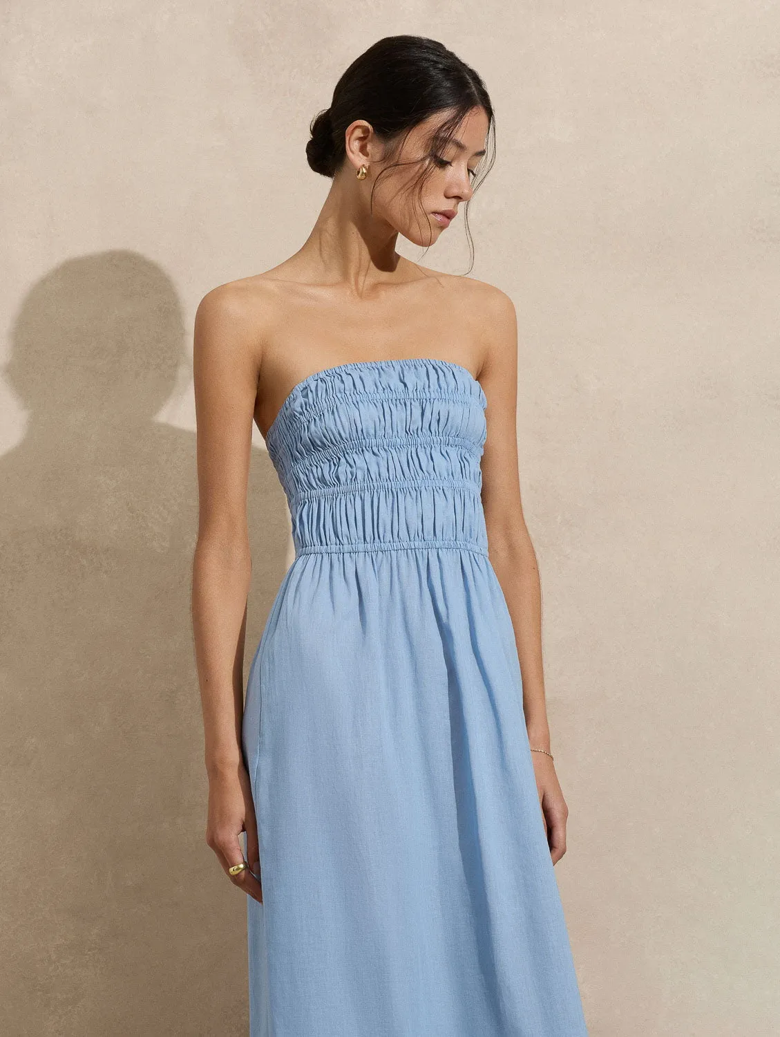 Strapless Ruched Maxi Dress sold by Peony product image thumbnail 3