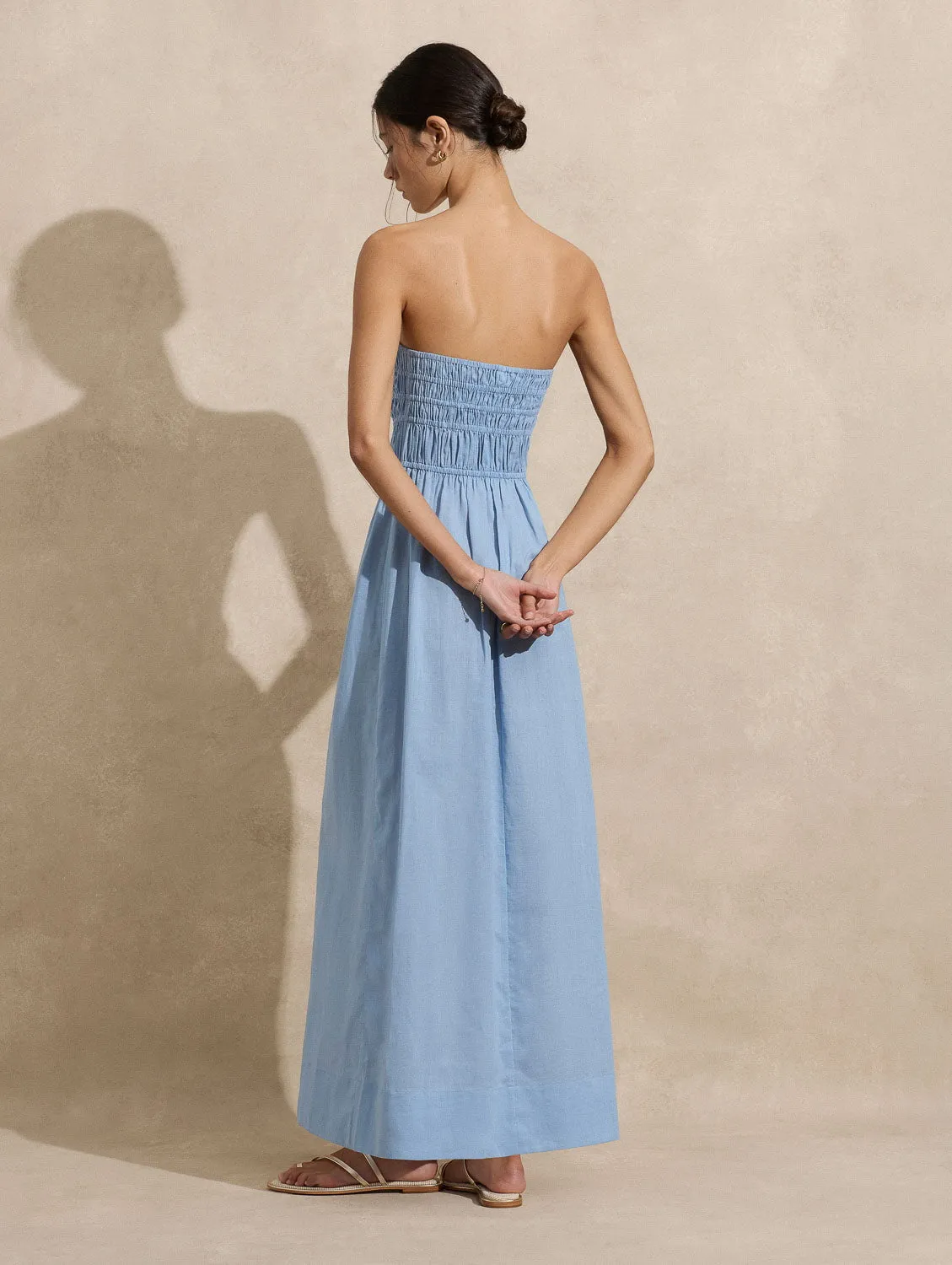 Strapless Ruched Maxi Dress sold by Peony product image thumbnail 4