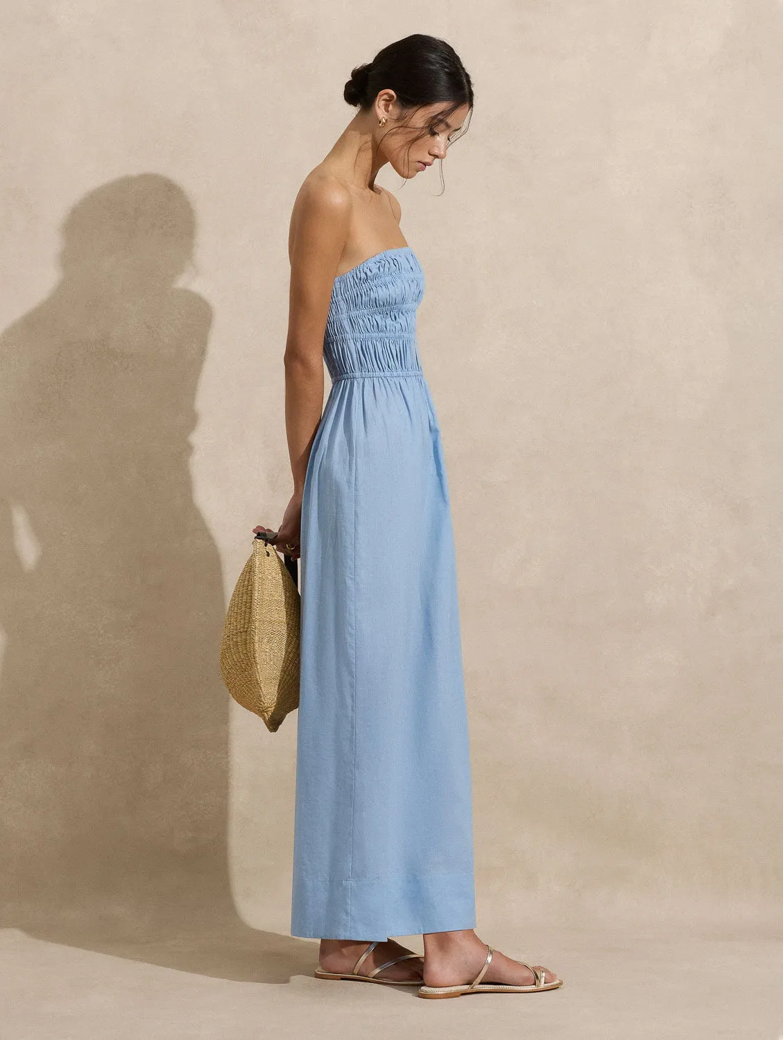 Strapless Ruched Maxi Dress sold by Peony product image thumbnail 2