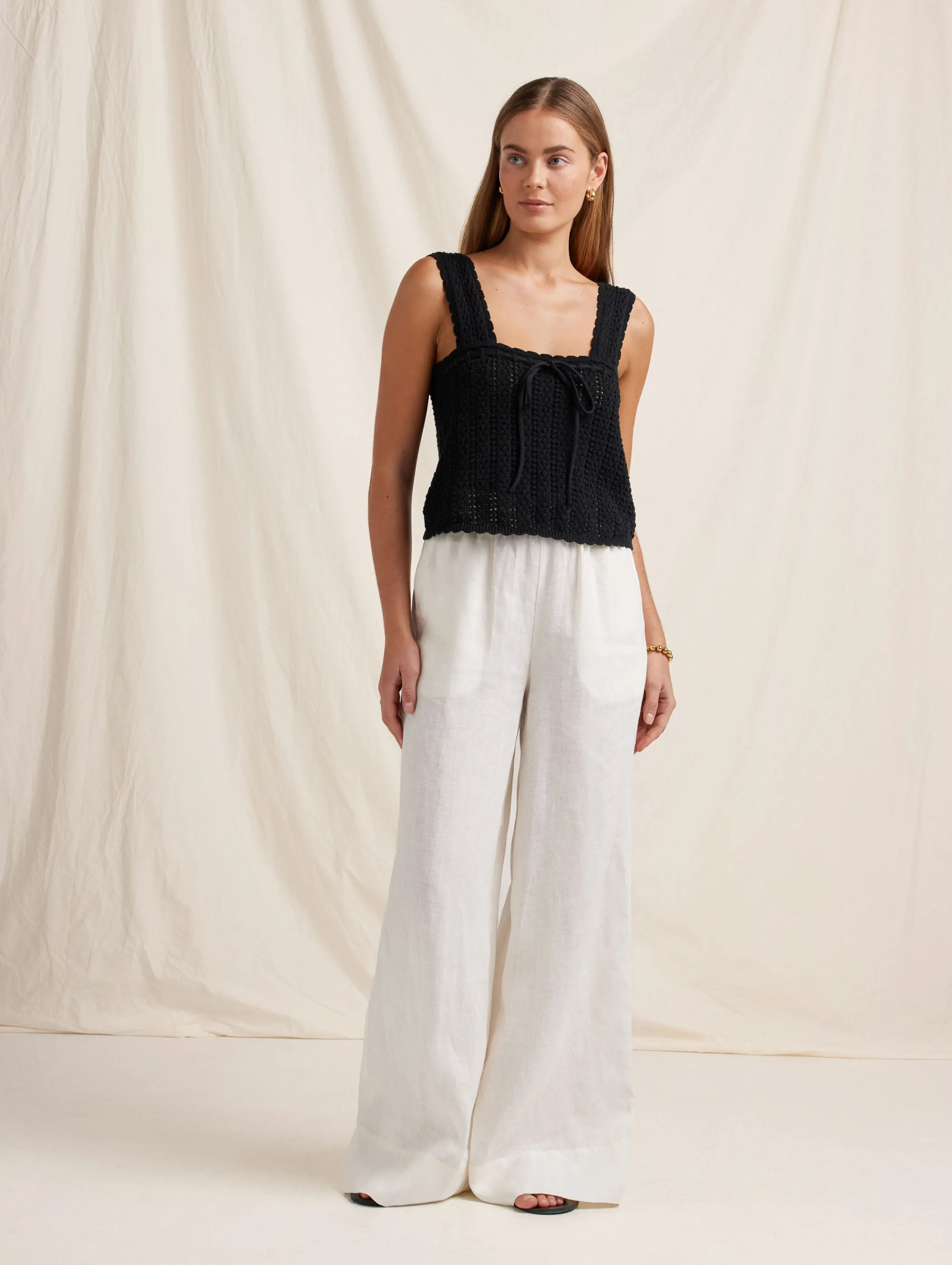 Pointelle Scalloped Shoulder Cami sold by Peony product image thumbnail 4