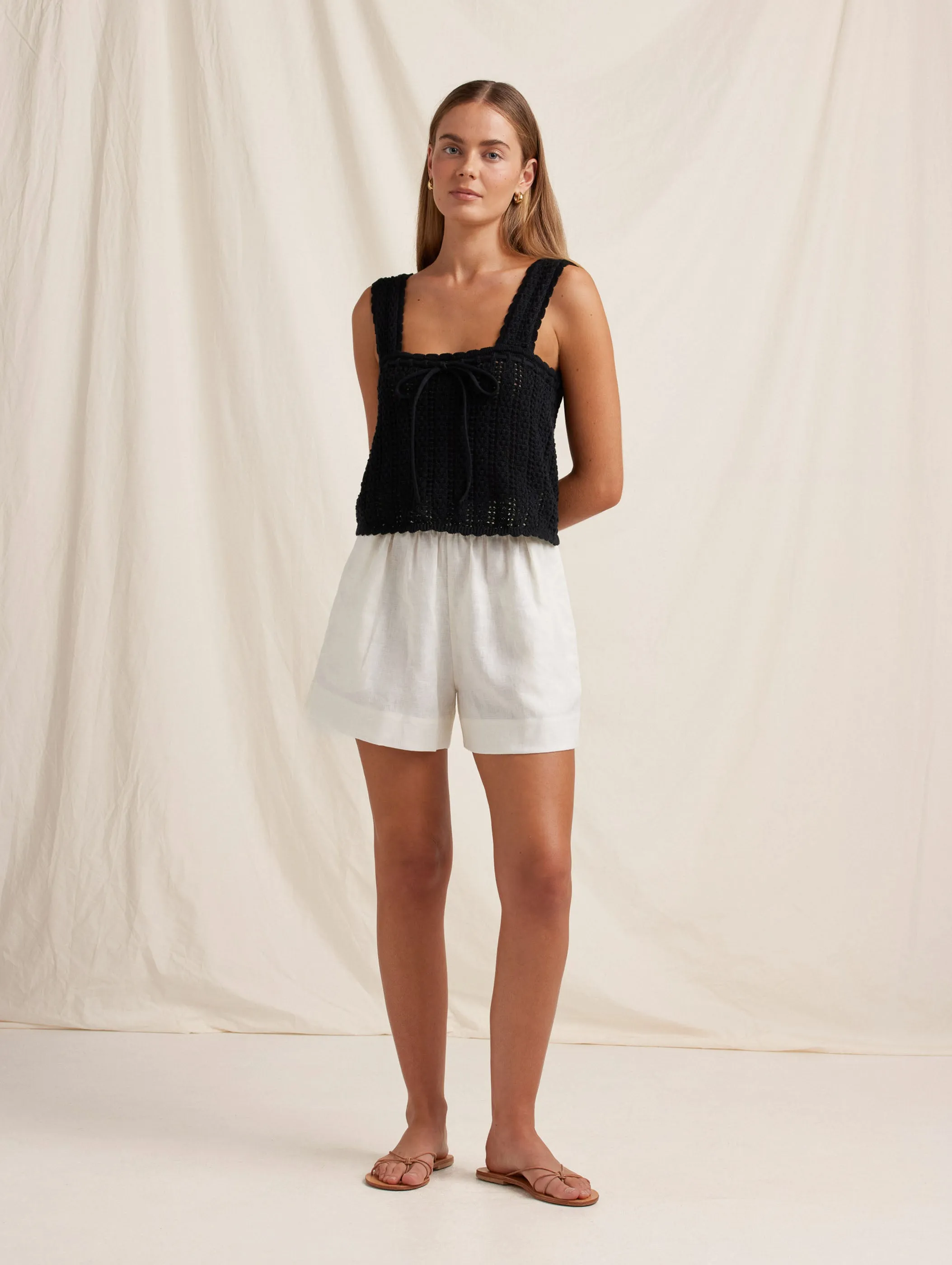 Pointelle Scalloped Shoulder Cami sold by Peony product image thumbnail 2