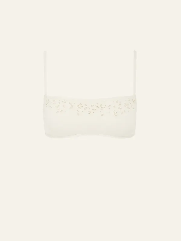 Memoir Embroidered Bandeau Crop sold by Peony