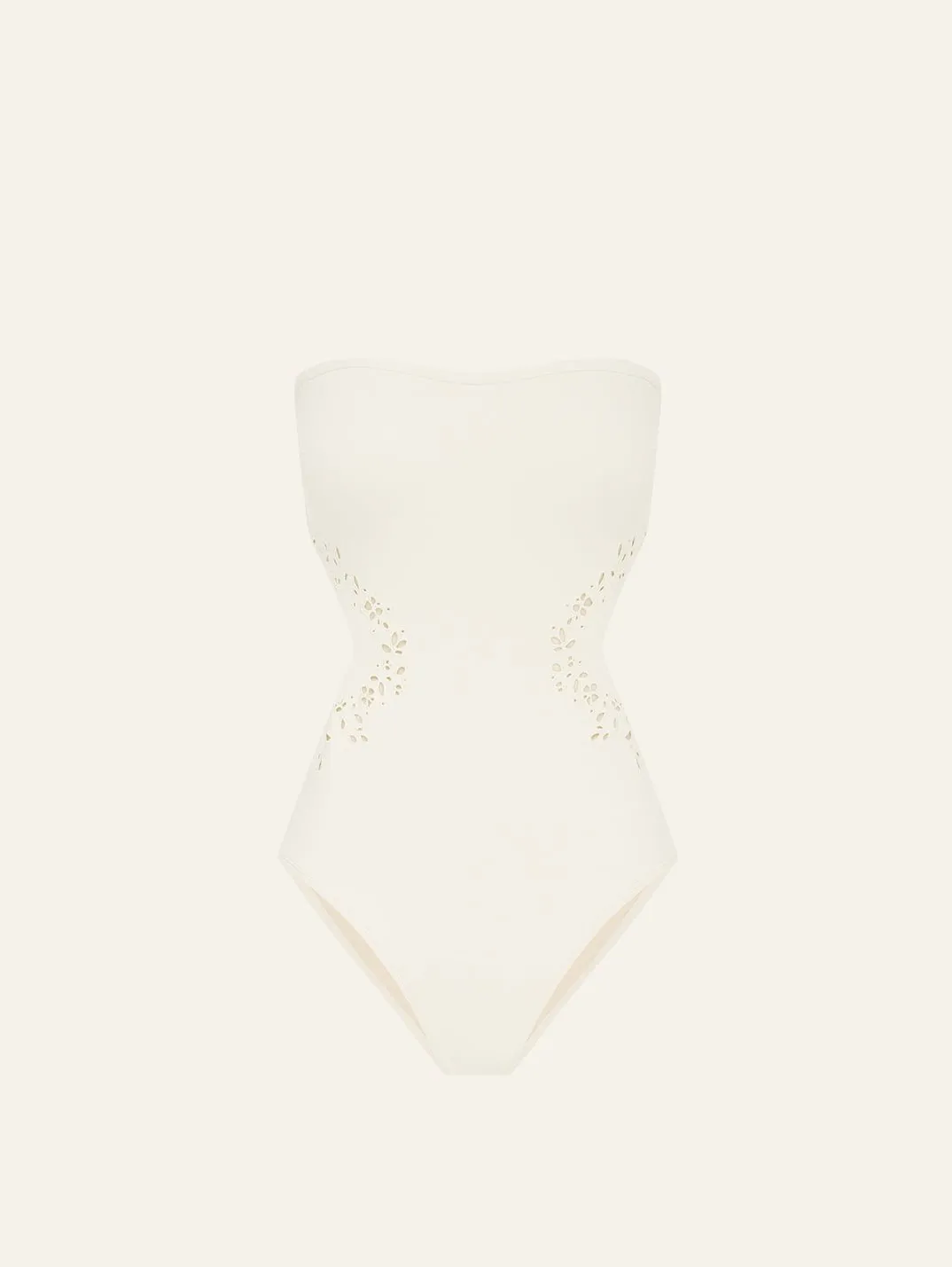 Memoir Embroidered Strapless One Piece sold by Peony