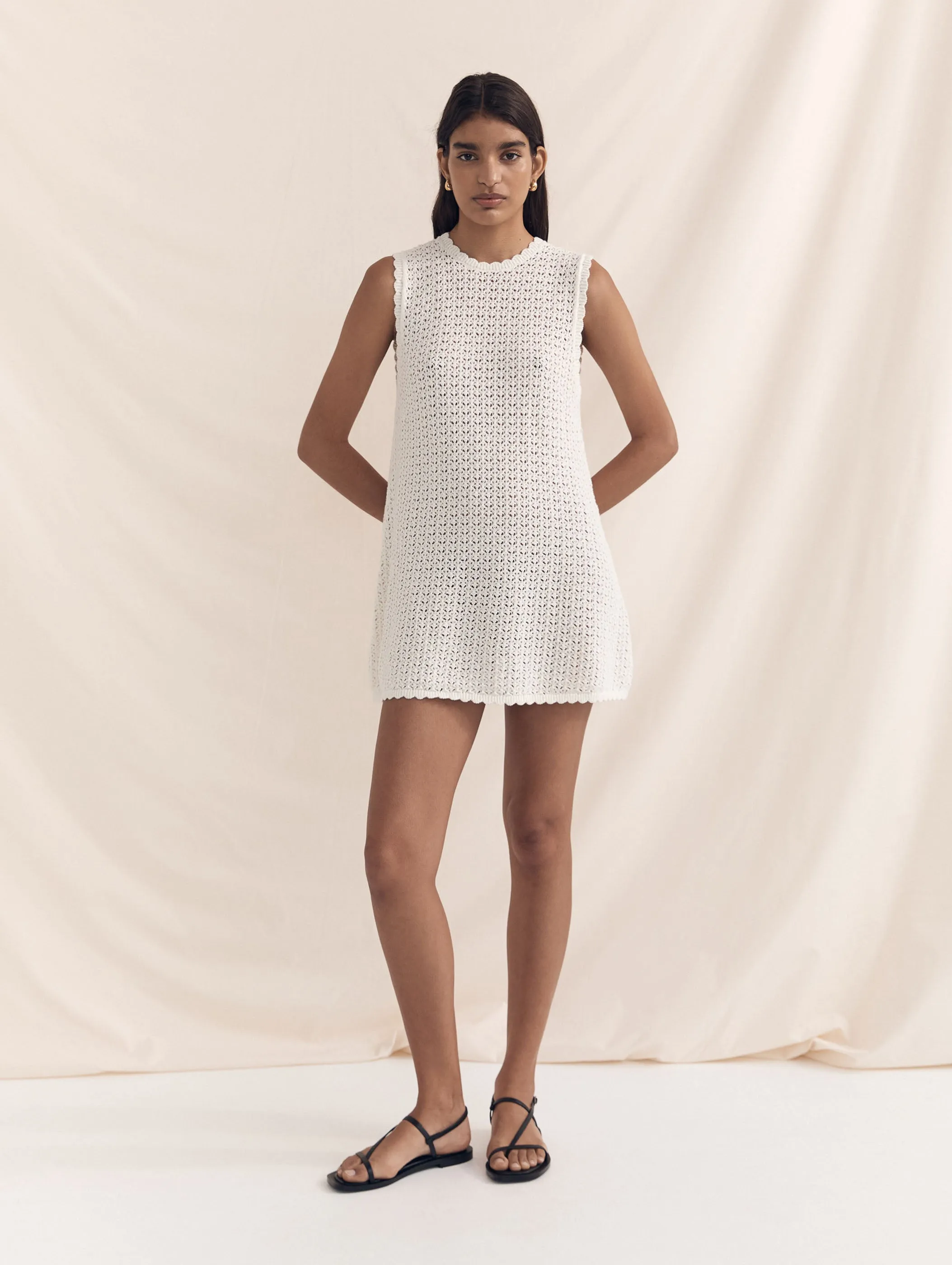 Pointelle Shift Mini Dress sold by Peony product image thumbnail 3
