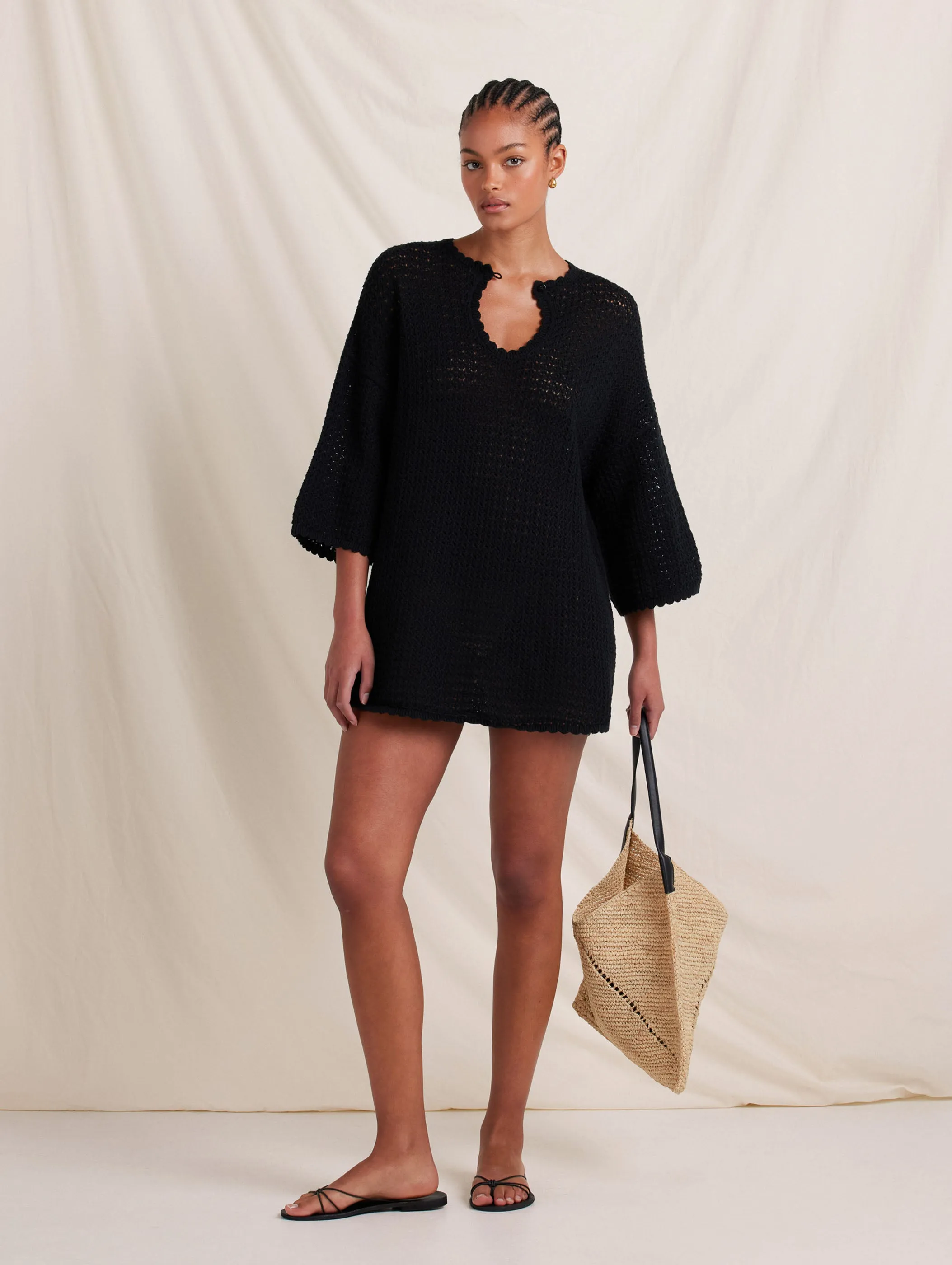 Pointelle Oversized Mini Dress sold by Peony product image thumbnail 3