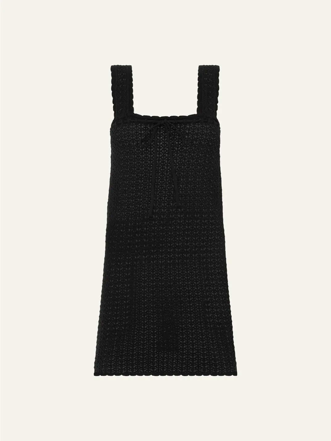 Pointelle Scalloped Strap Mini Dress sold by Peony