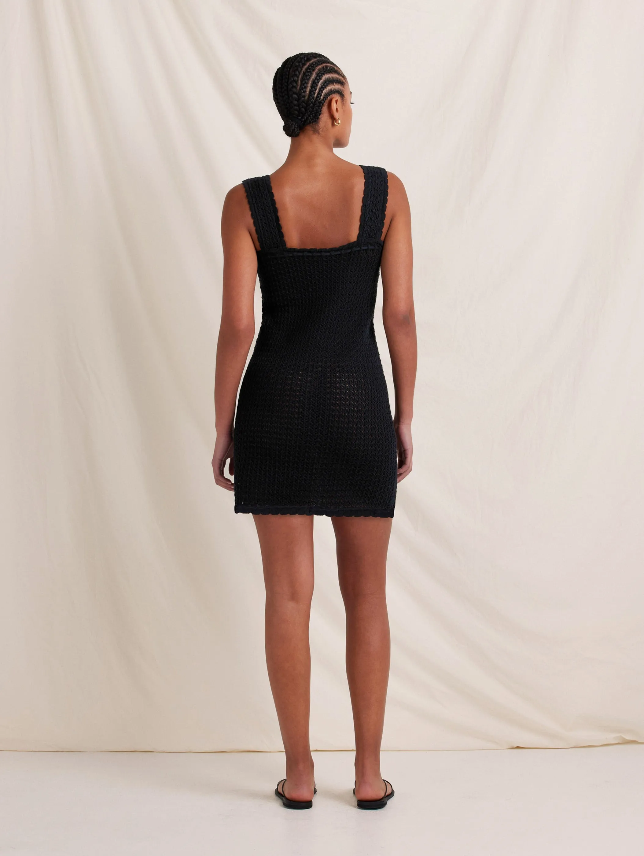 Pointelle Scalloped Strap Mini Dress sold by Peony product image thumbnail 4