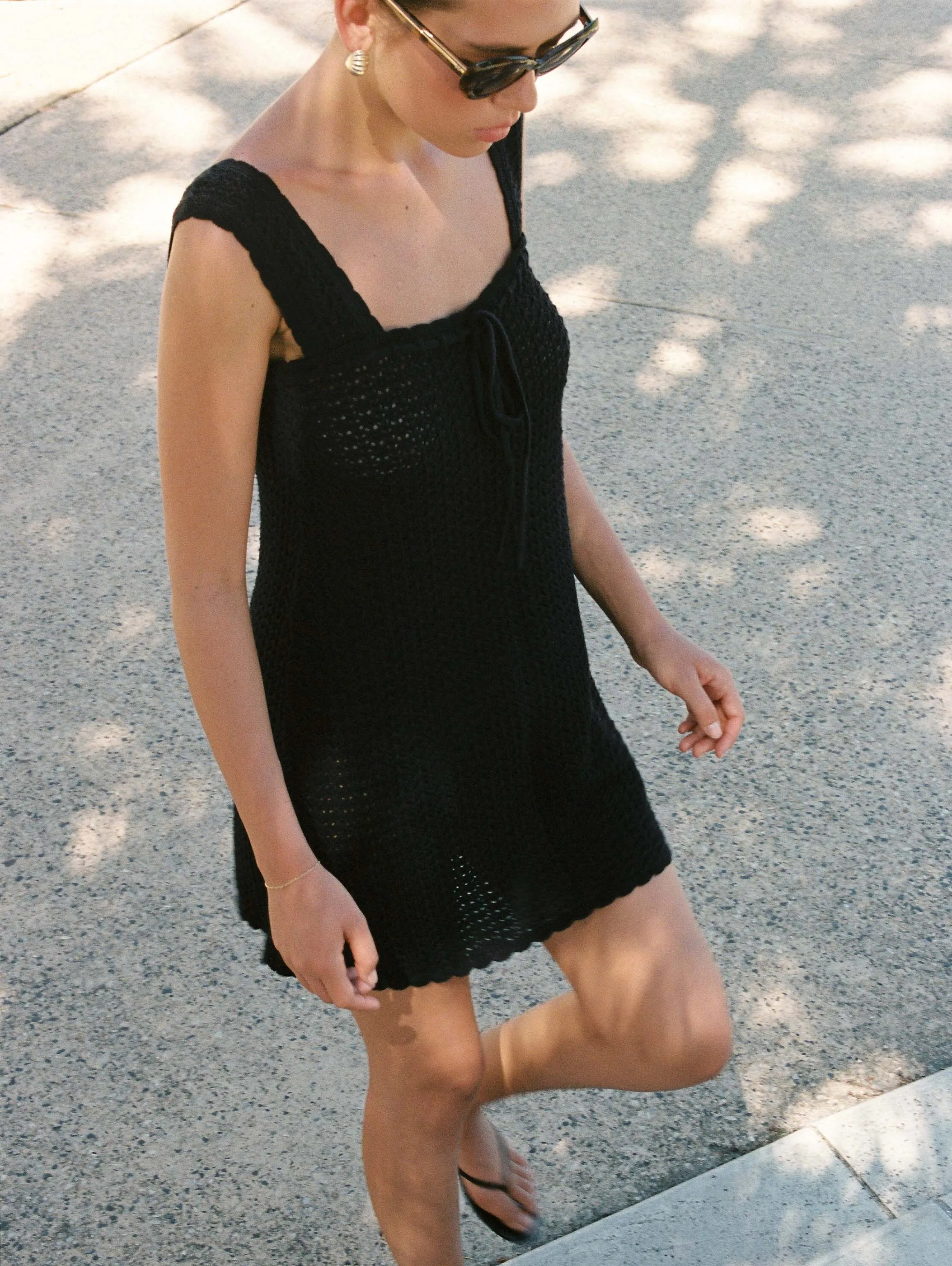 Pointelle Scalloped Strap Mini Dress sold by Peony product image thumbnail 5