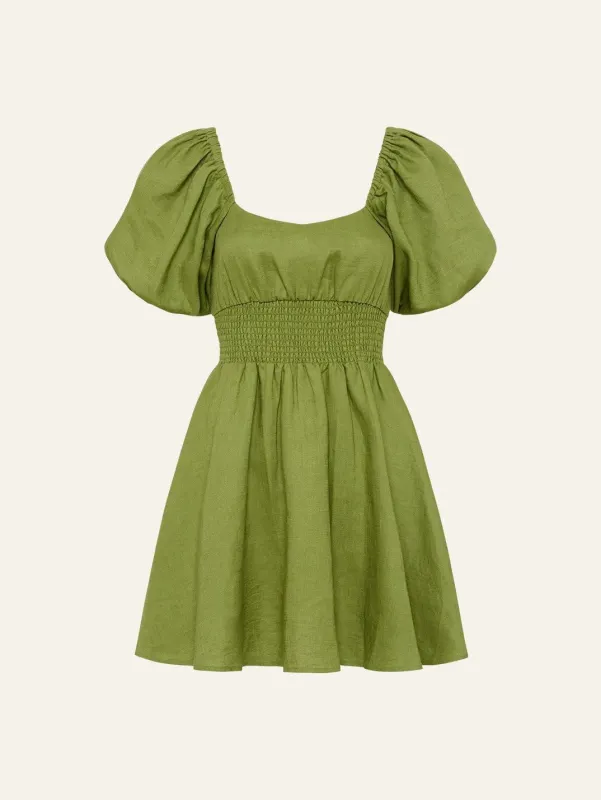 Smocked Mini Dress sold by Peony