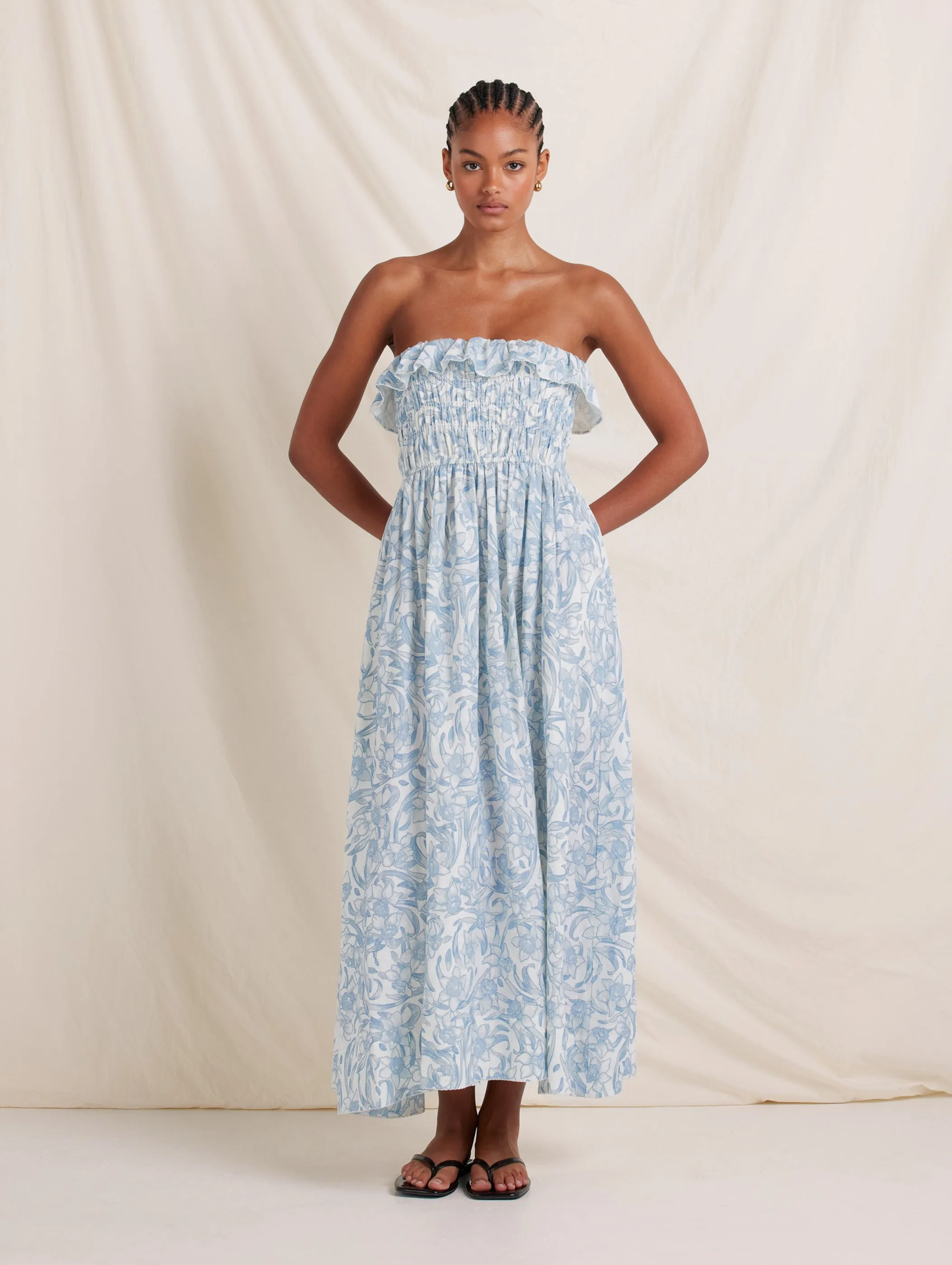 Shirred Midi Dress sold by Peony product image thumbnail 3
