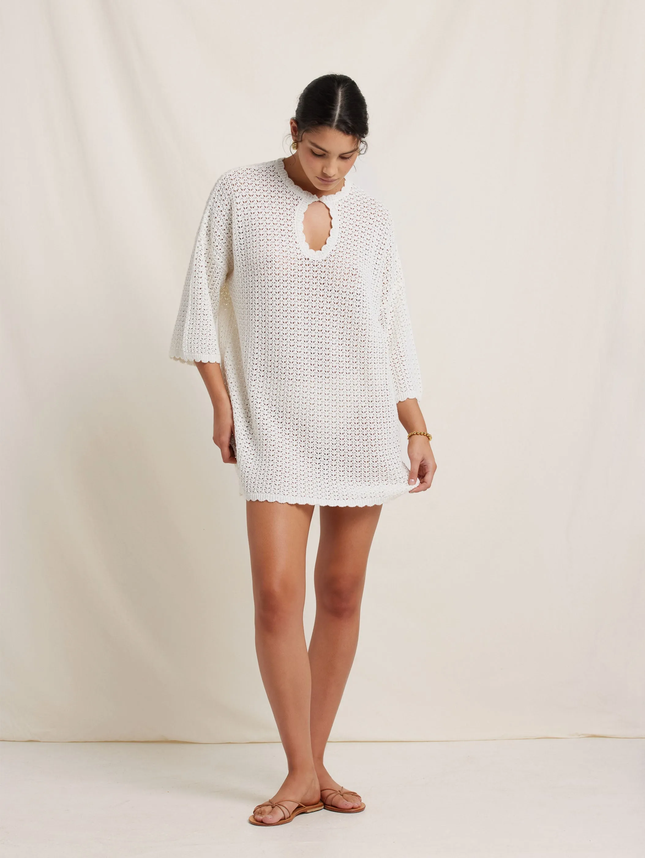 Pointelle Oversized Mini Dress sold by Peony product image thumbnail 3