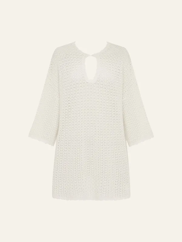 Pointelle Oversized Mini Dress sold by Peony