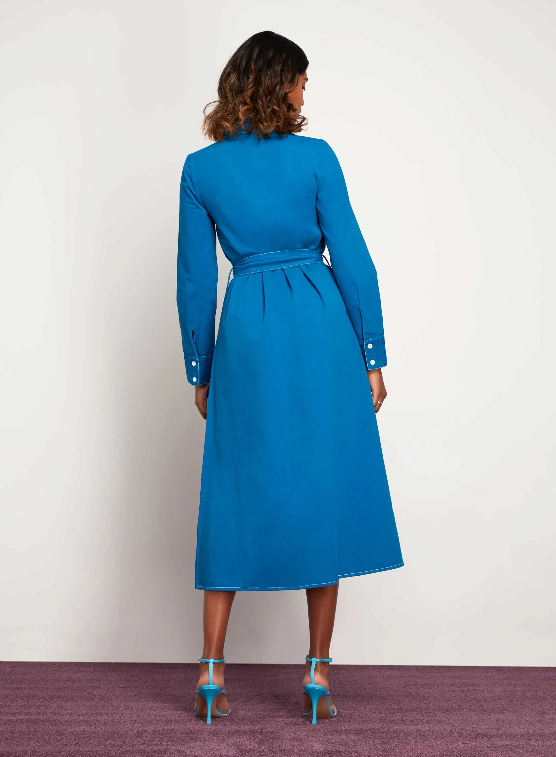 BCI Cotton Midi Dress in Blue sold by Omnes product image thumbnail 3