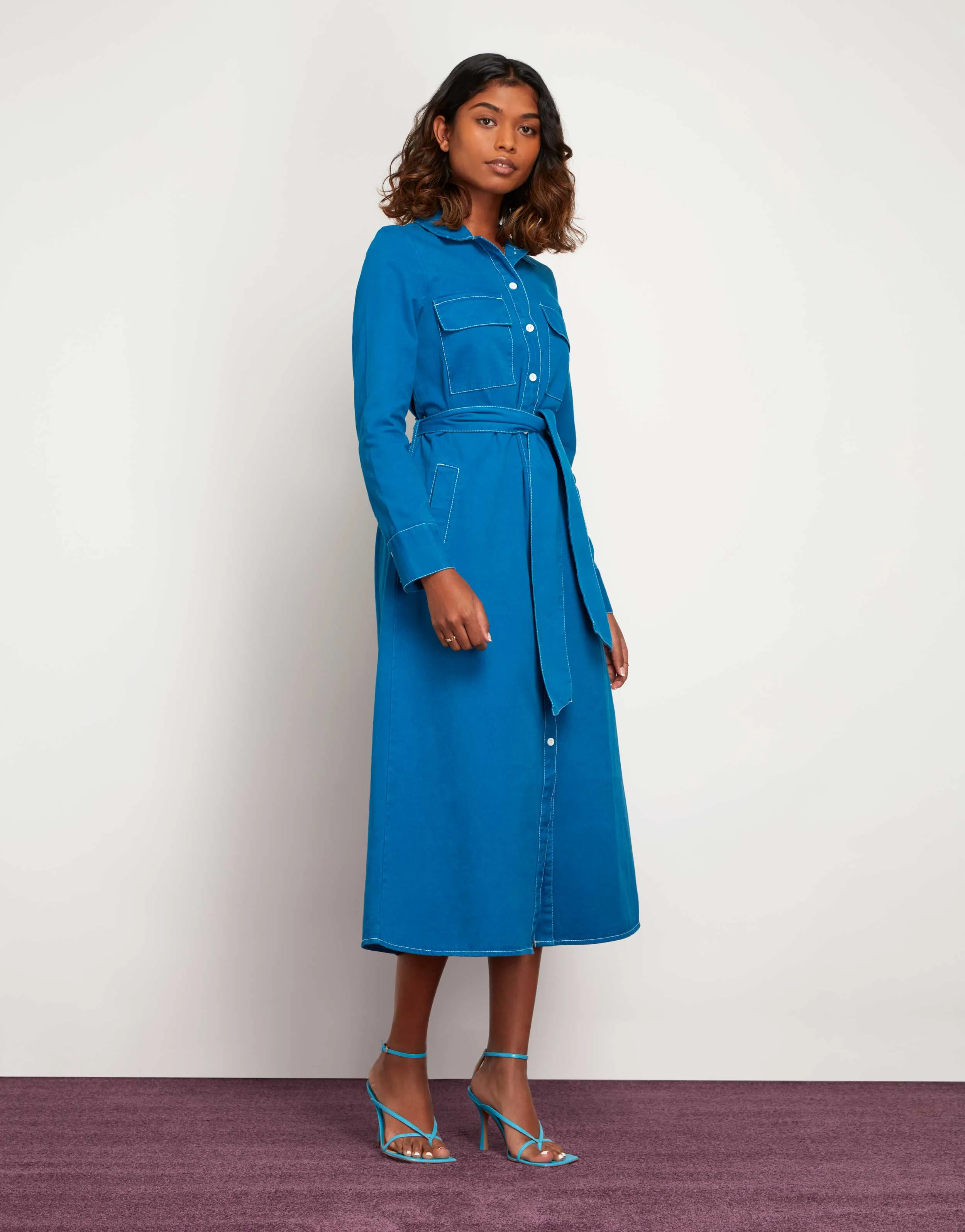 BCI Cotton Midi Dress in Blue sold by Omnes product image thumbnail 2