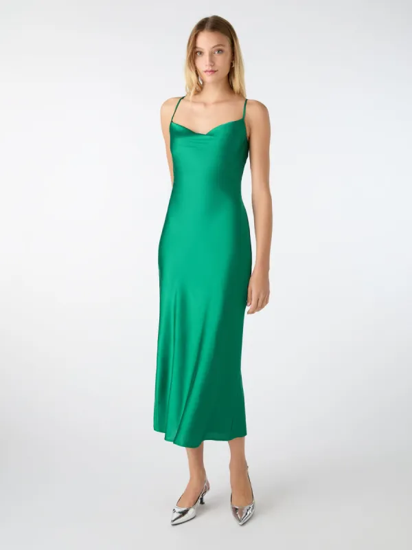 Riviera Midi Dress in Viridian Green sold by Omnes
