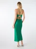 Riviera Midi Dress in Viridian Green sold by Omnes