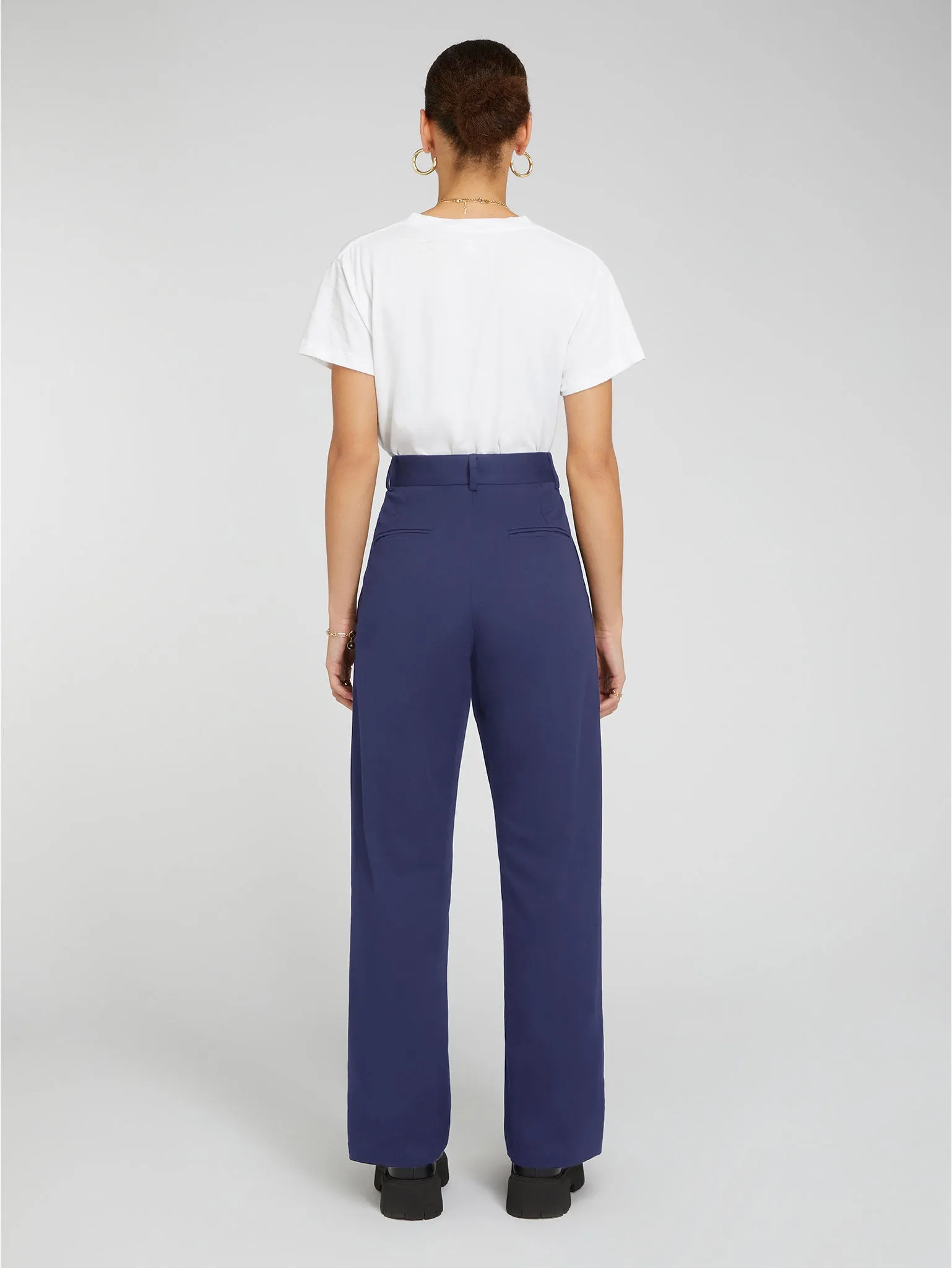 Cinnamon Relaxed Trousers in Navy sold by Omnes product image thumbnail 3