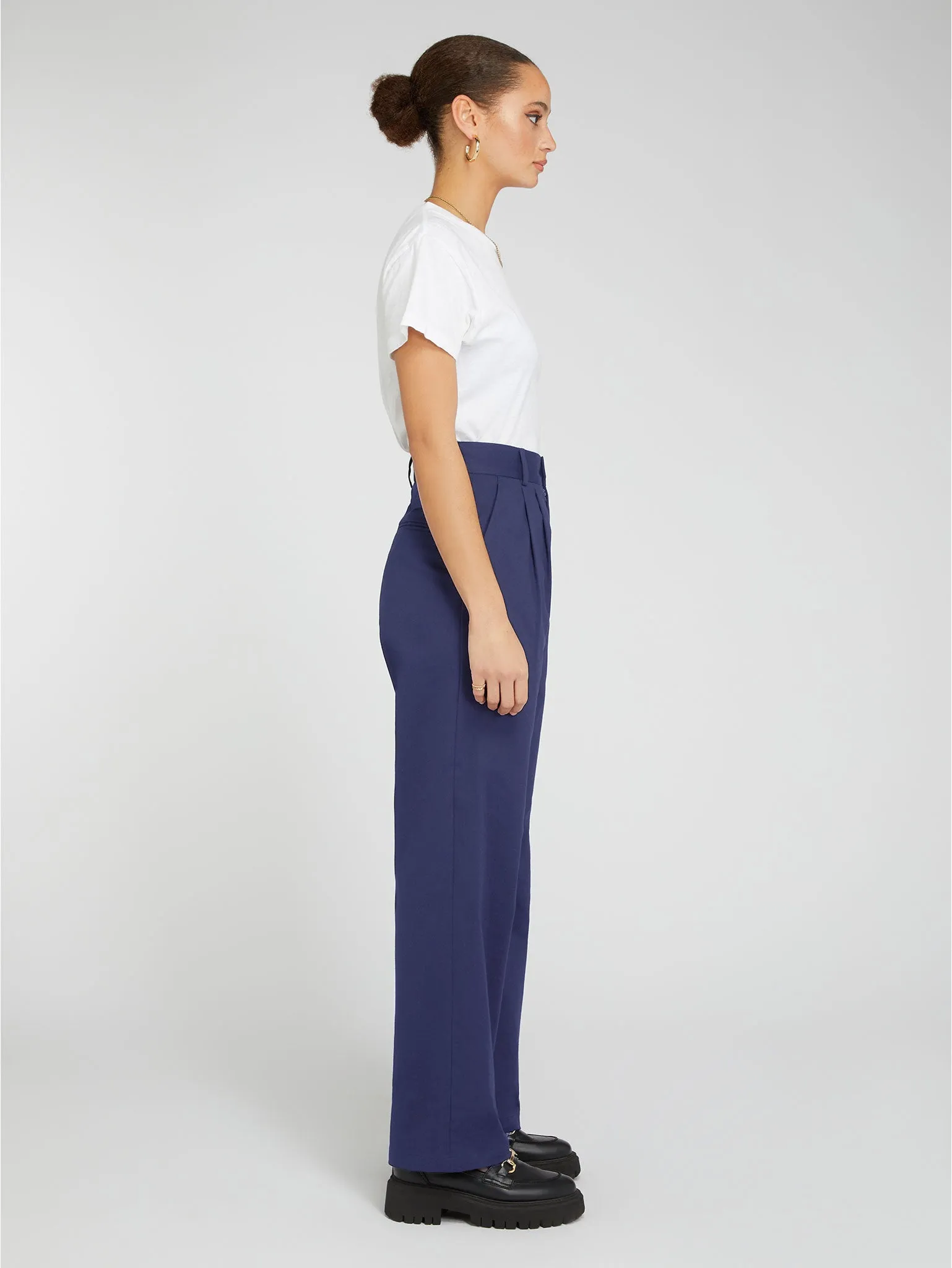 Cinnamon Relaxed Trousers in Navy sold by Omnes product image thumbnail 4