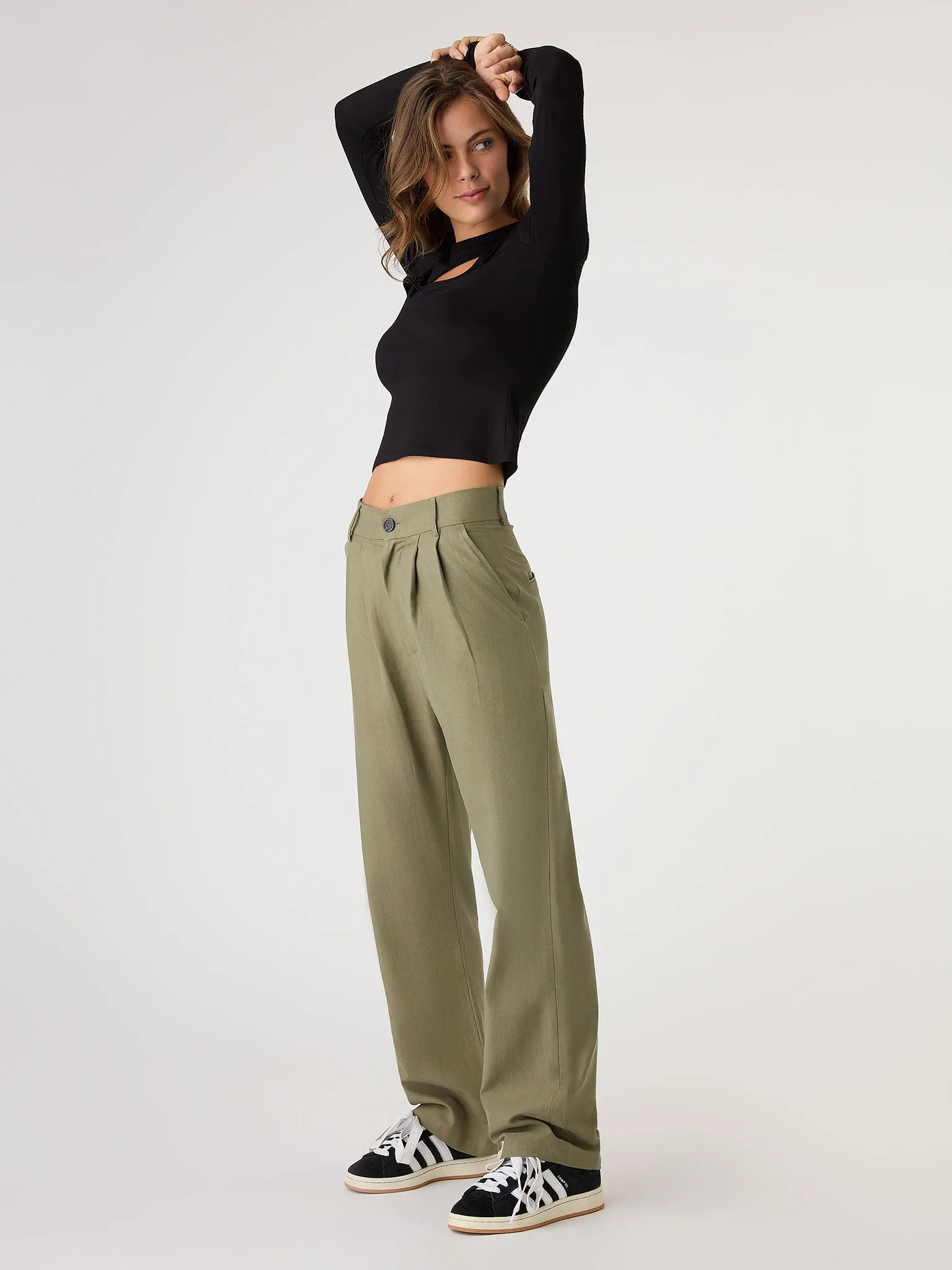 Deryn Cut Out Jersey Top in Black sold by Omnes product image thumbnail 2