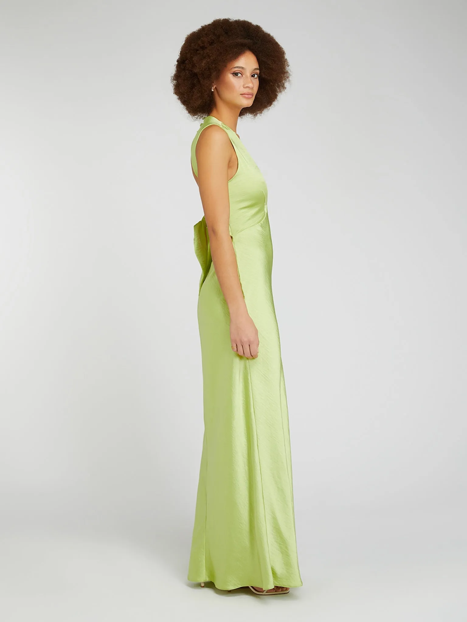 Nova Tie Back Dress in Lime Green sold by Omnes product image thumbnail 2