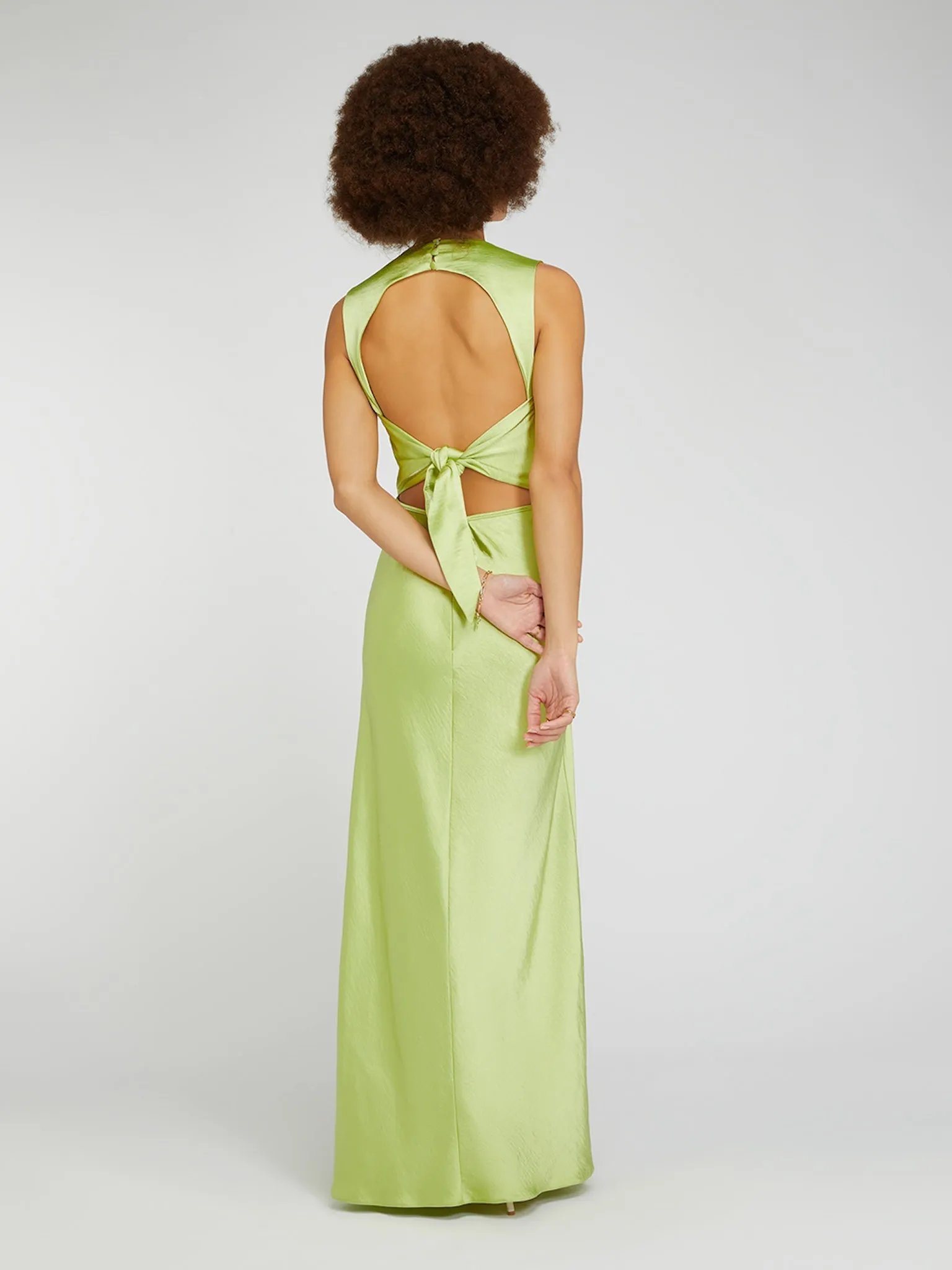 Nova Tie Back Dress in Lime Green sold by Omnes product image thumbnail 3