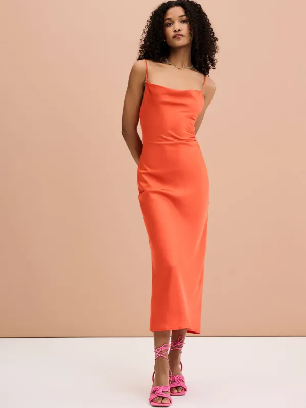 Riviera Midi Dress in Orange sold by Omnes