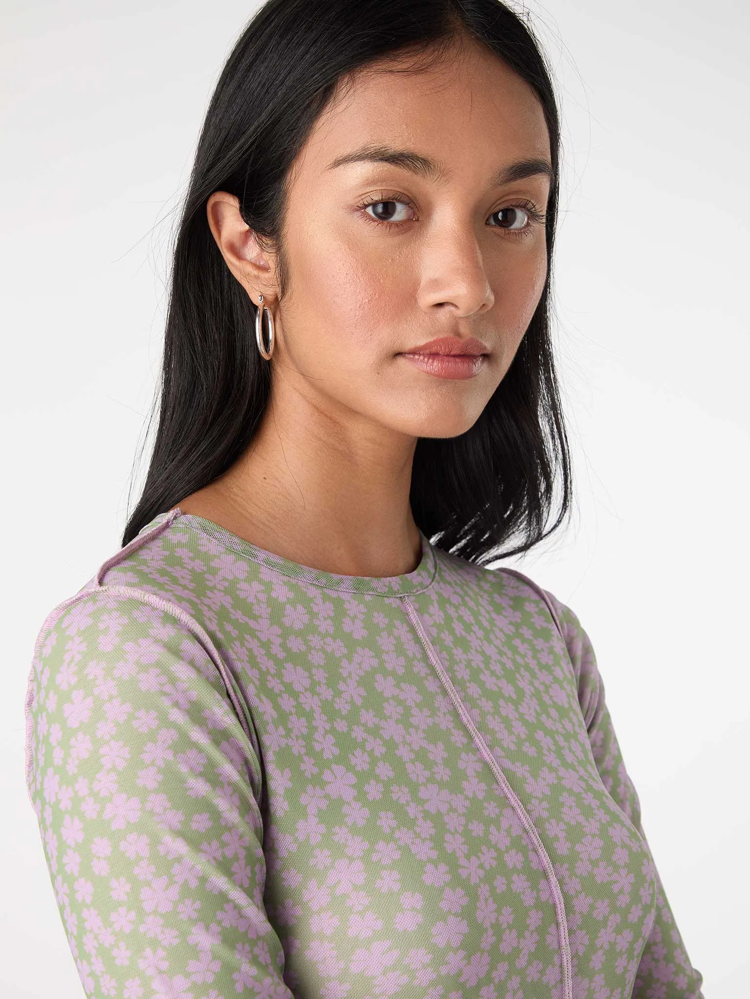 Melody Printed Mesh Dress in Pink sold by Omnes product image thumbnail 5