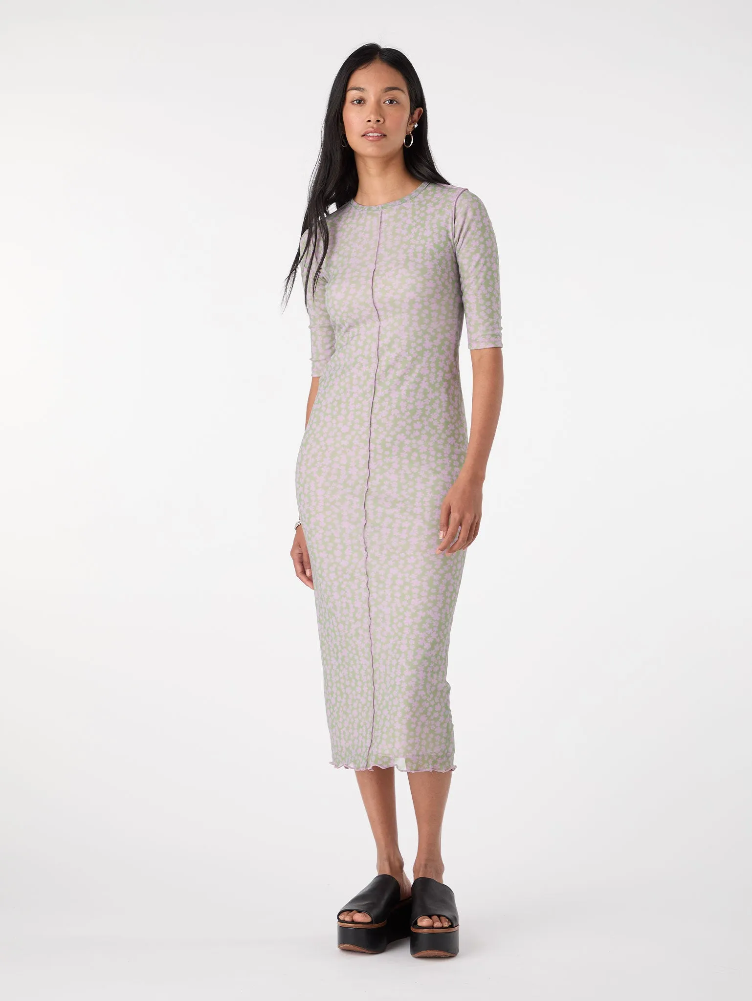 Melody Printed Mesh Dress in Pink sold by Omnes