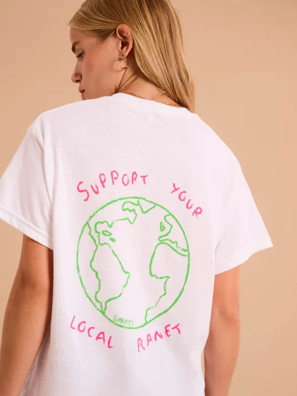 Save the Planet Print Boyfriend T-Shirt made by Omnes