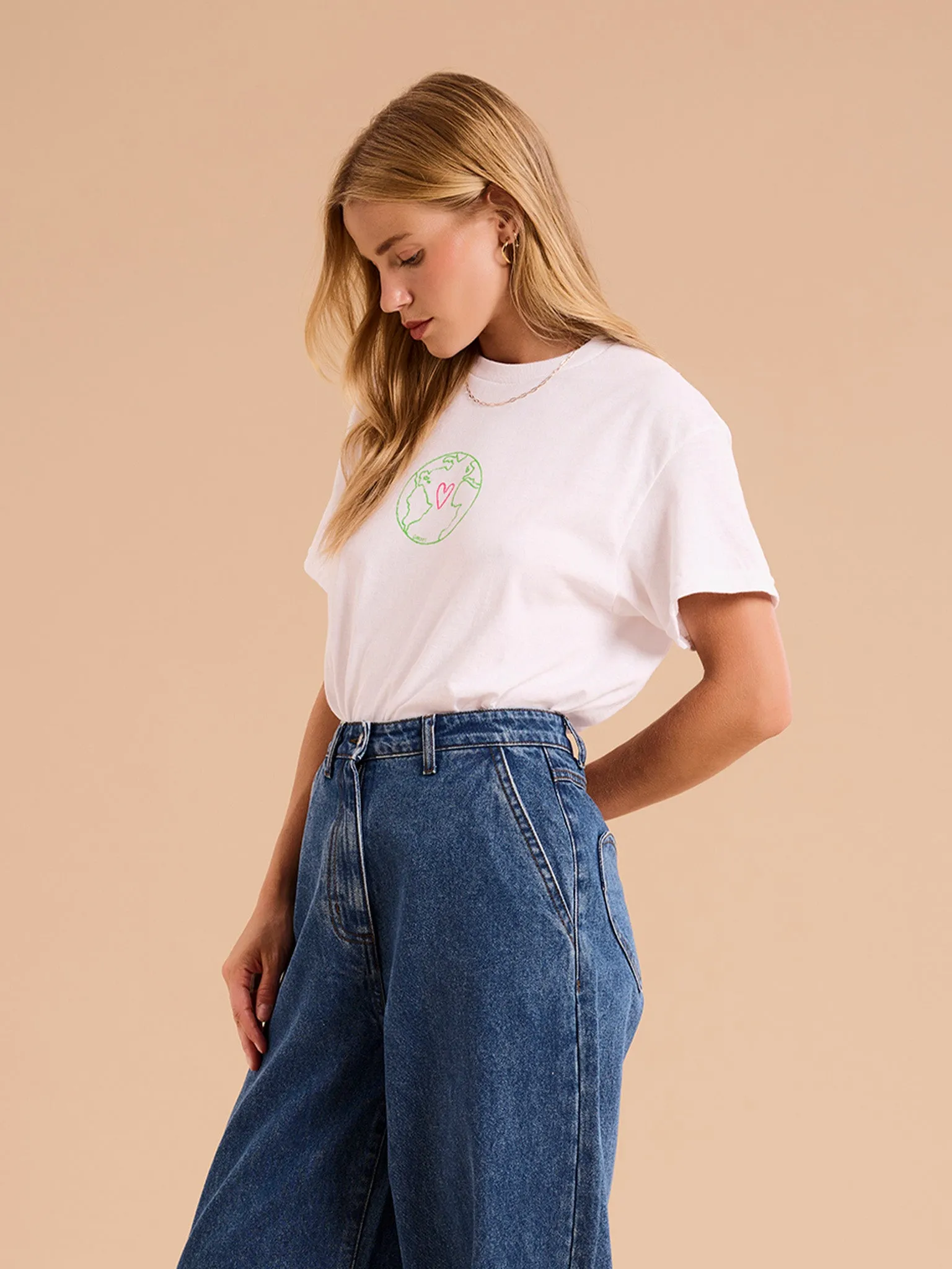 Save the Planet Print Boyfriend T-Shirt sold by Omnes product image thumbnail 4