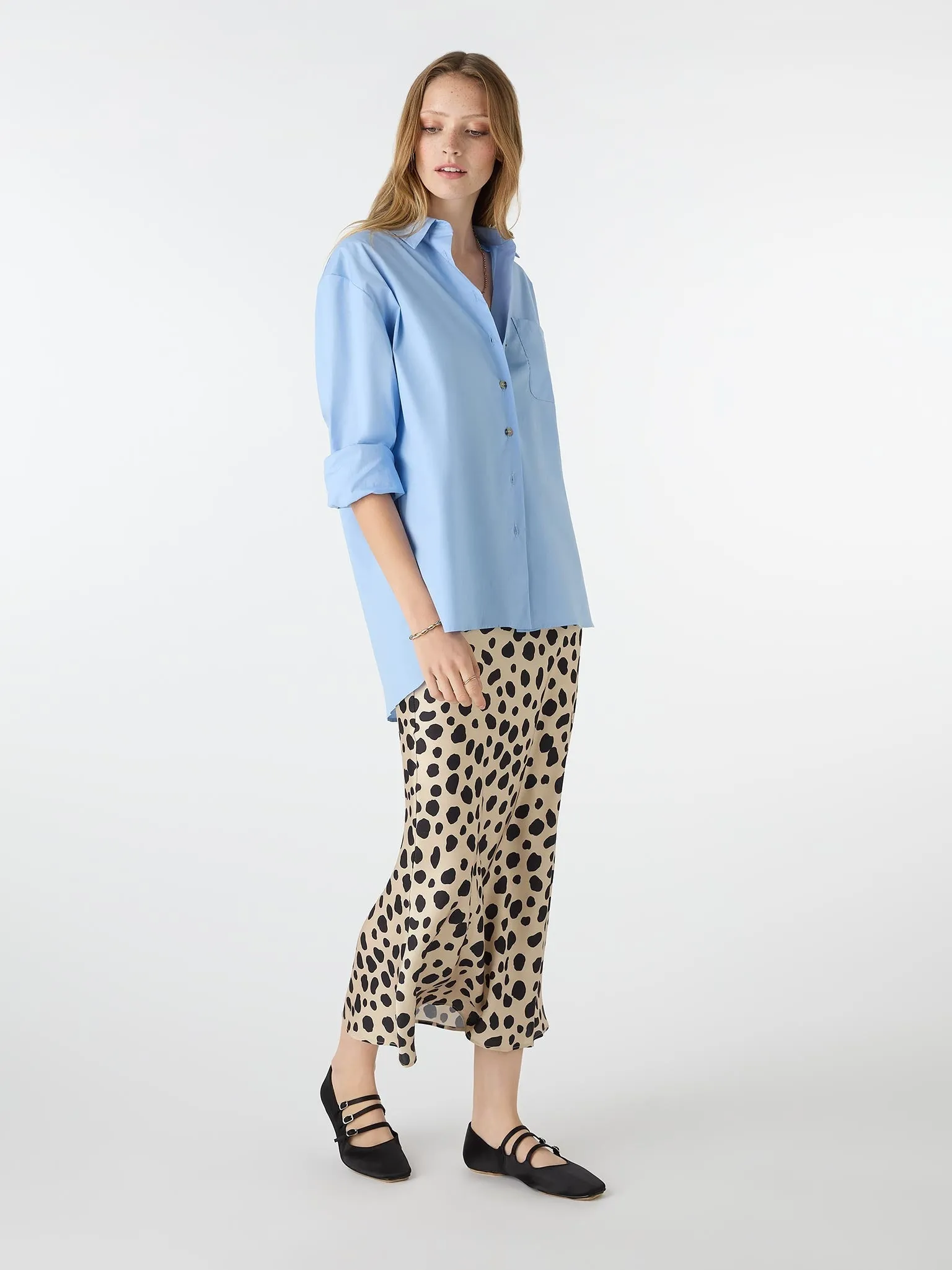 Haydon Boyfriend Shirt in Blue sold by Omnes product image thumbnail 3