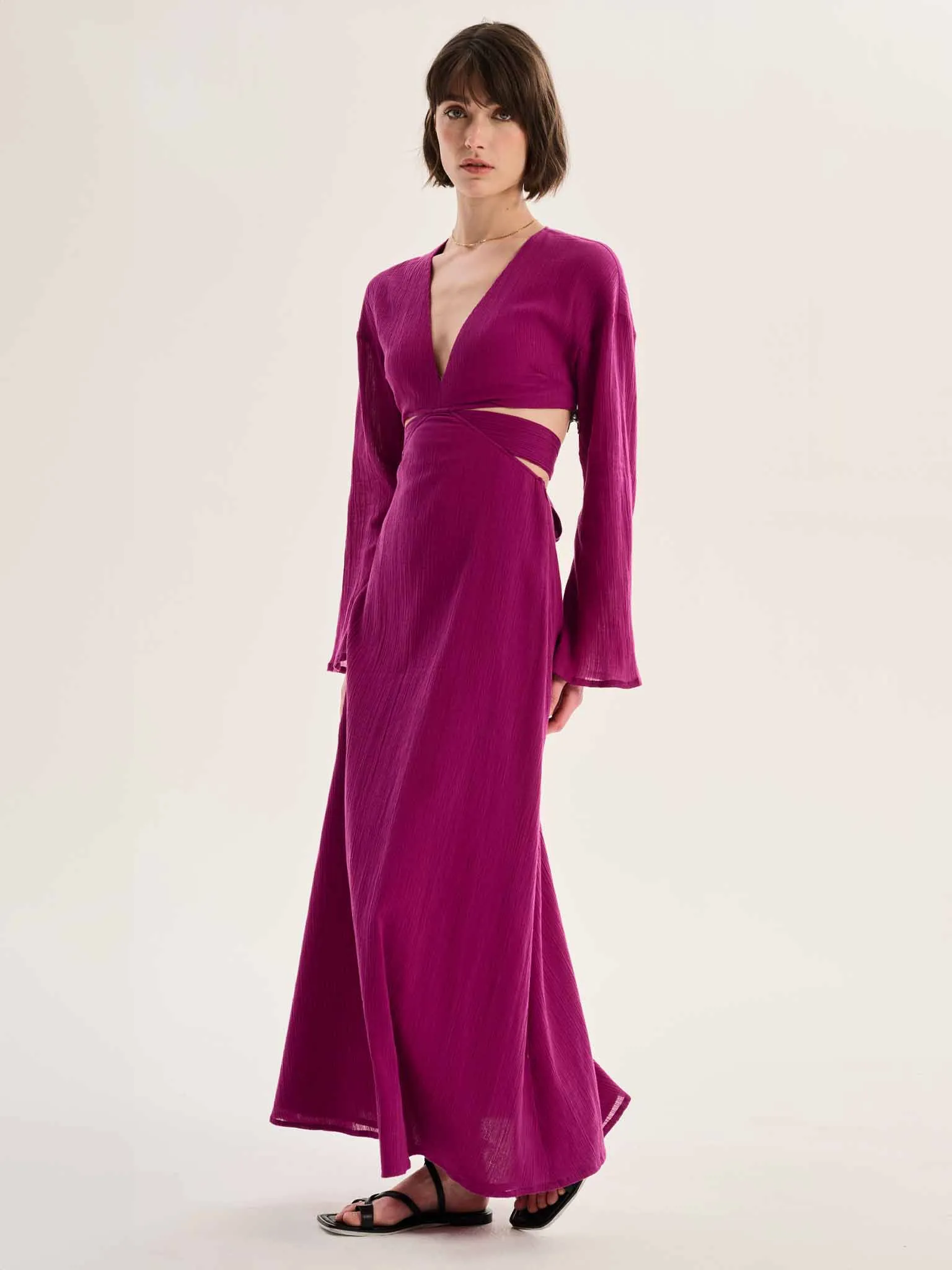 Orla Cut Out Maxi Dress in Purple sold by Omnes product image thumbnail 2