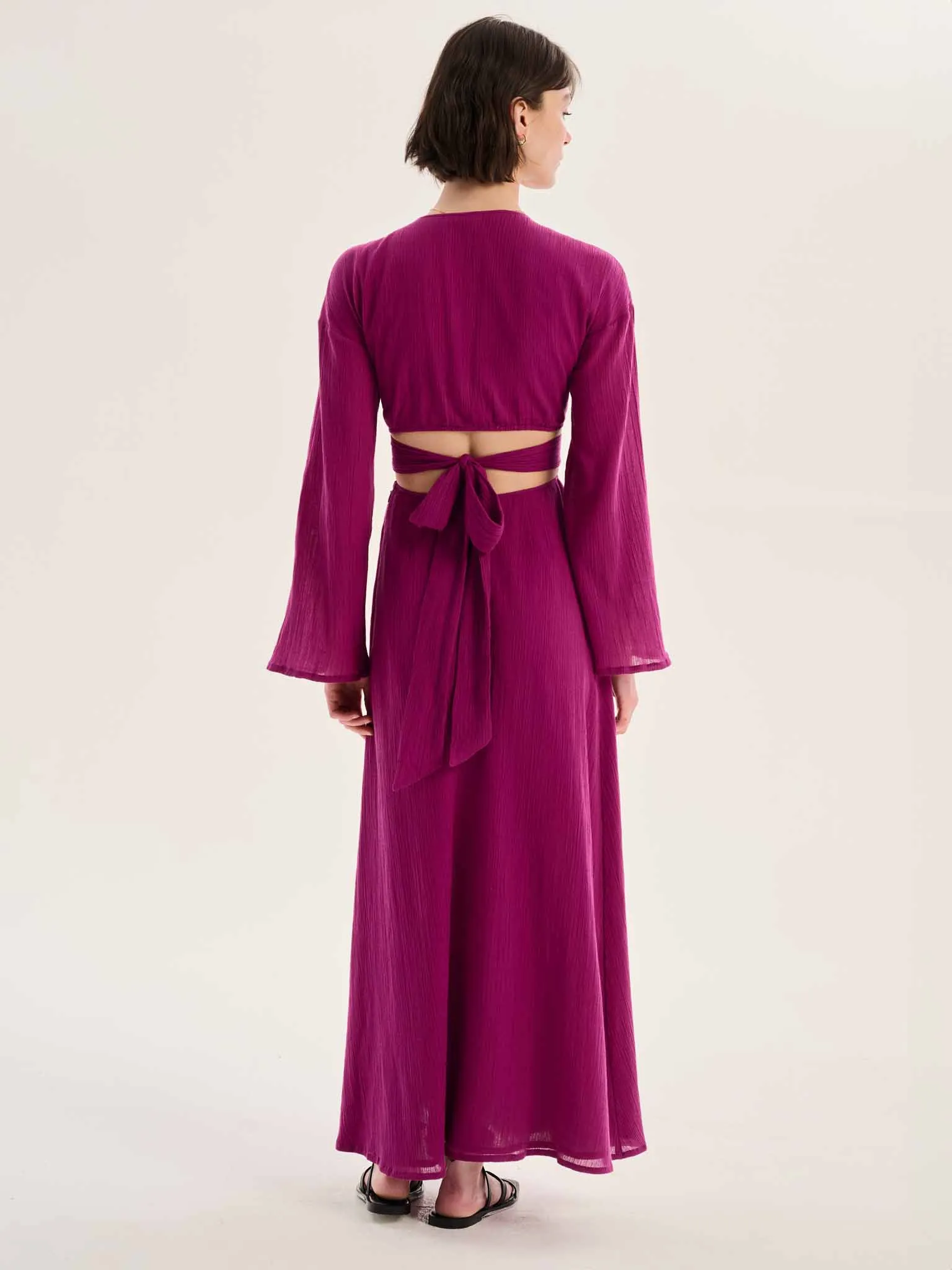 Orla Cut Out Maxi Dress in Purple sold by Omnes product image thumbnail 5