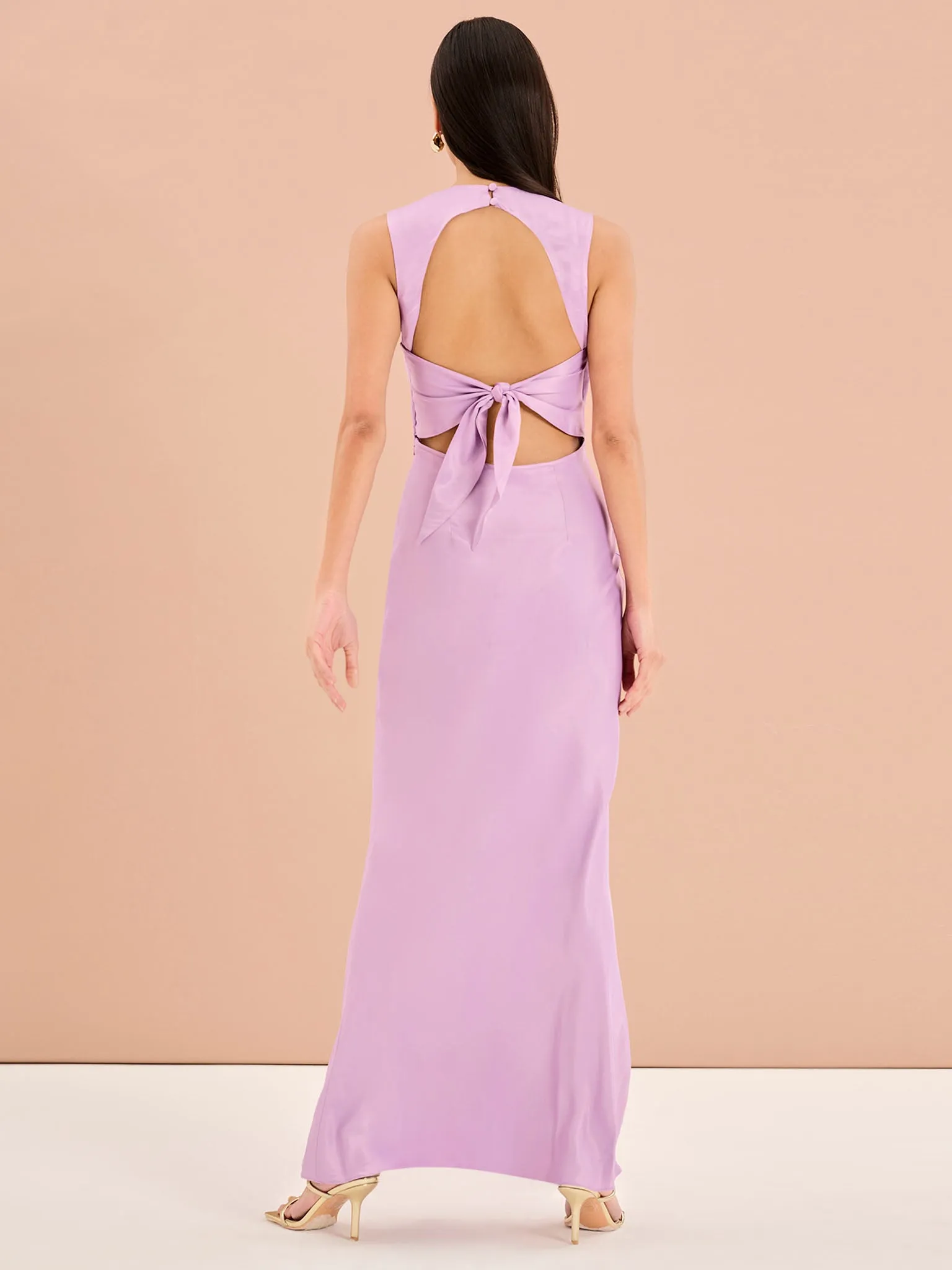 Nova Tie Back Dress in Lilac sold by Omnes product image thumbnail 3