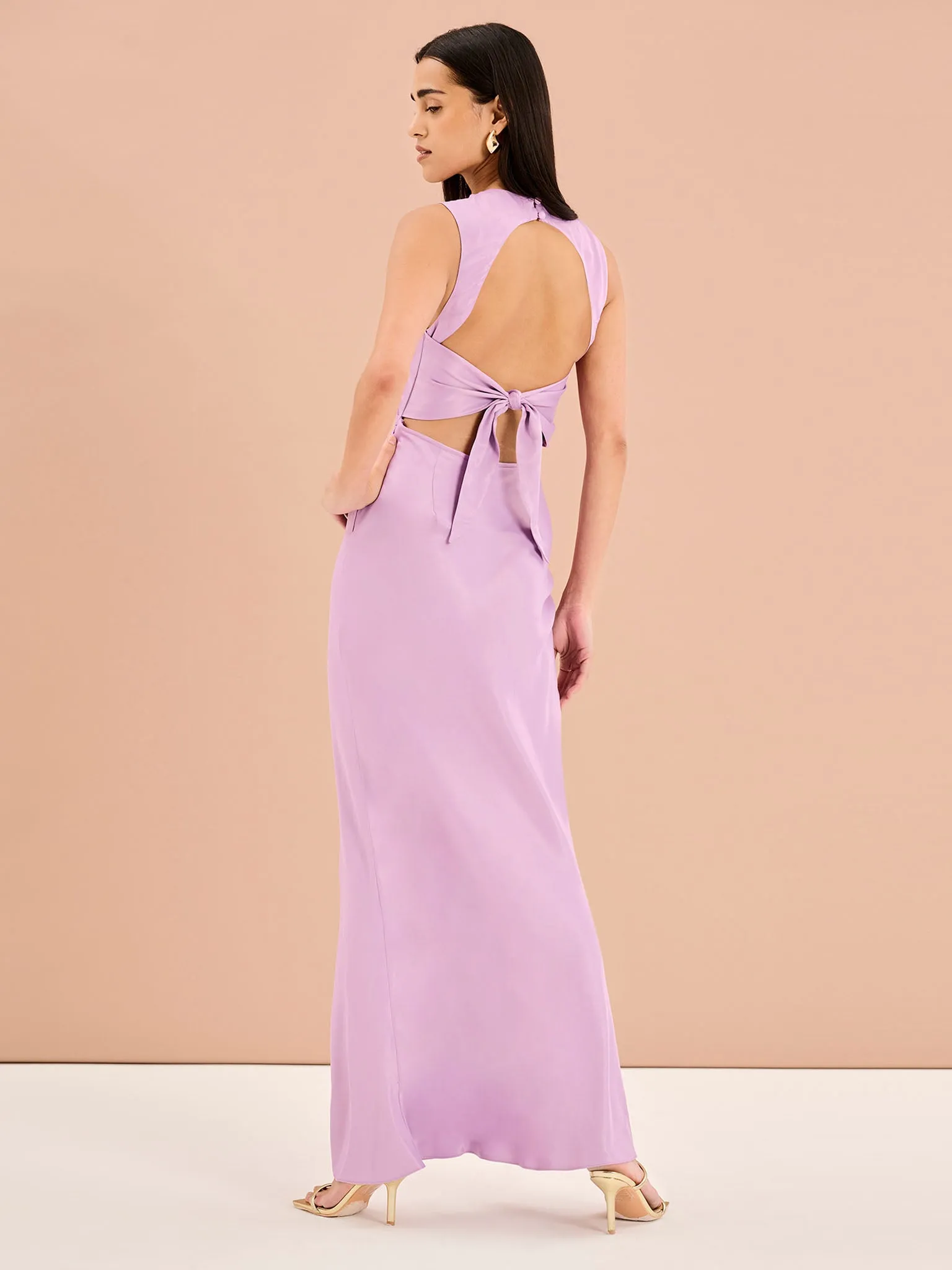 Nova Tie Back Dress in Lilac sold by Omnes product image thumbnail 4