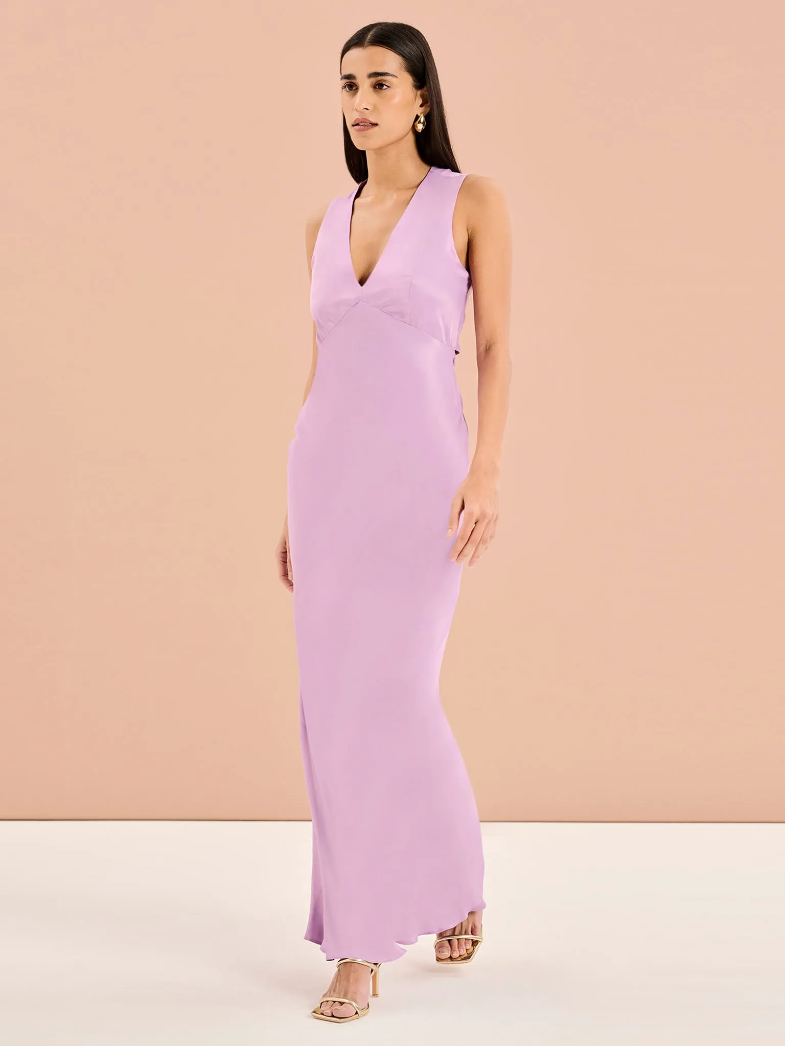 Nova Tie Back Dress in Lilac sold by Omnes product image thumbnail 2