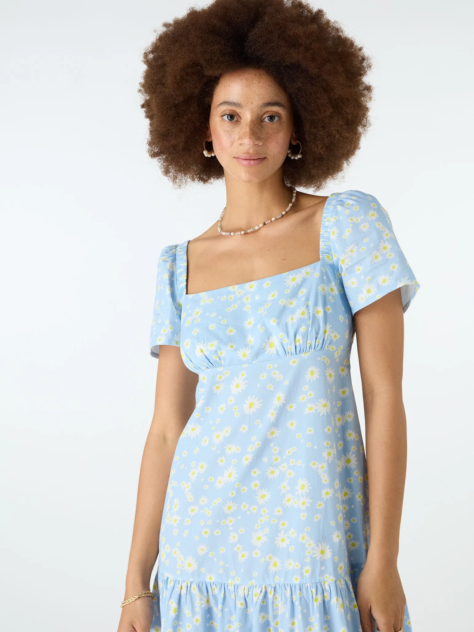 Virgo Tiered Midi Dress in Blue sold by Omnes product image thumbnail 4