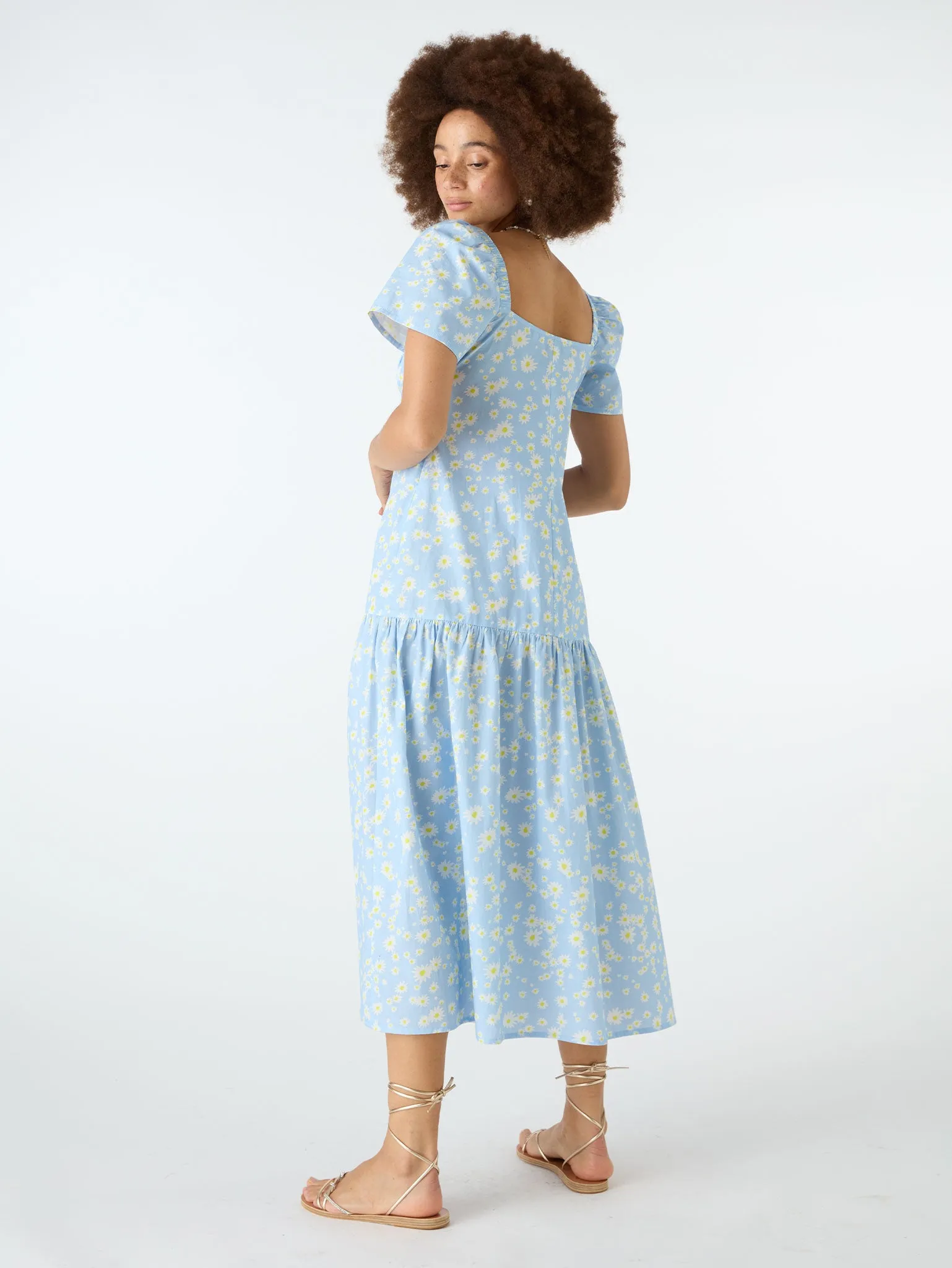 Virgo Tiered Midi Dress in Blue sold by Omnes product image thumbnail 3