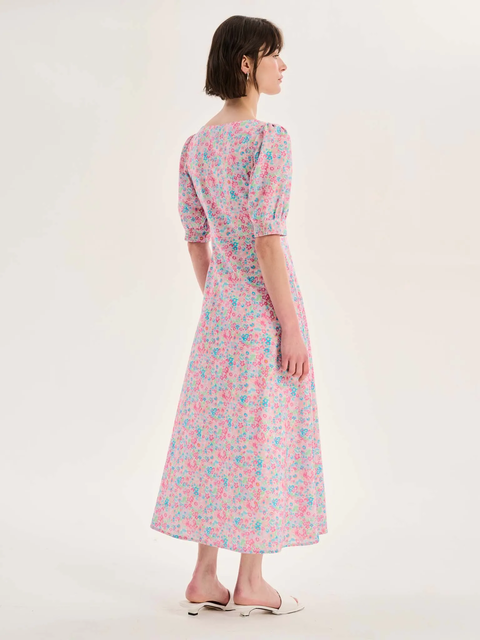 Bluebell Floral Knot Front Dress in Pink sold by Omnes product image thumbnail 3