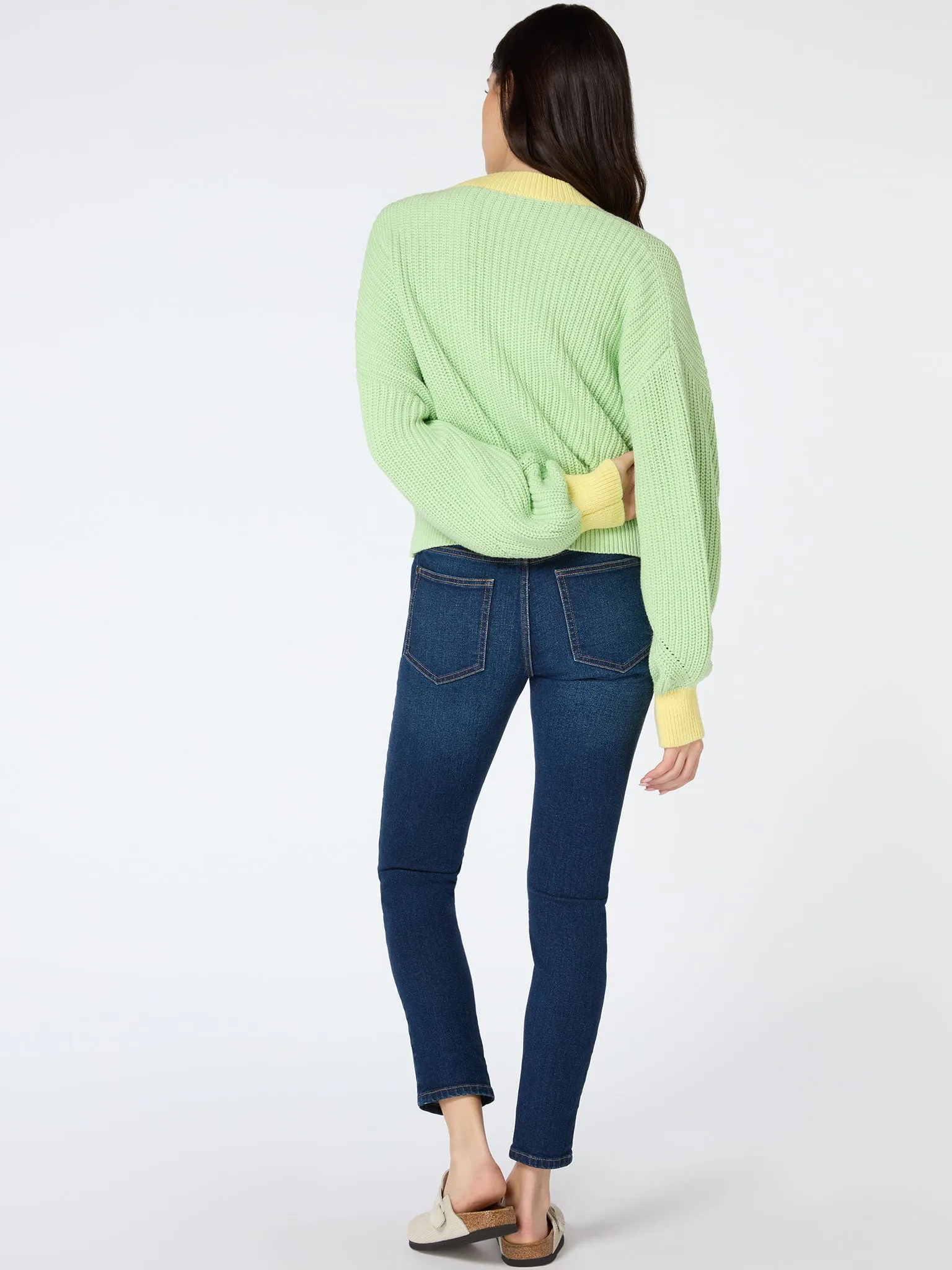 Hopper Oversized Cardigan in Mint and Yellow sold by Omnes product image thumbnail 3